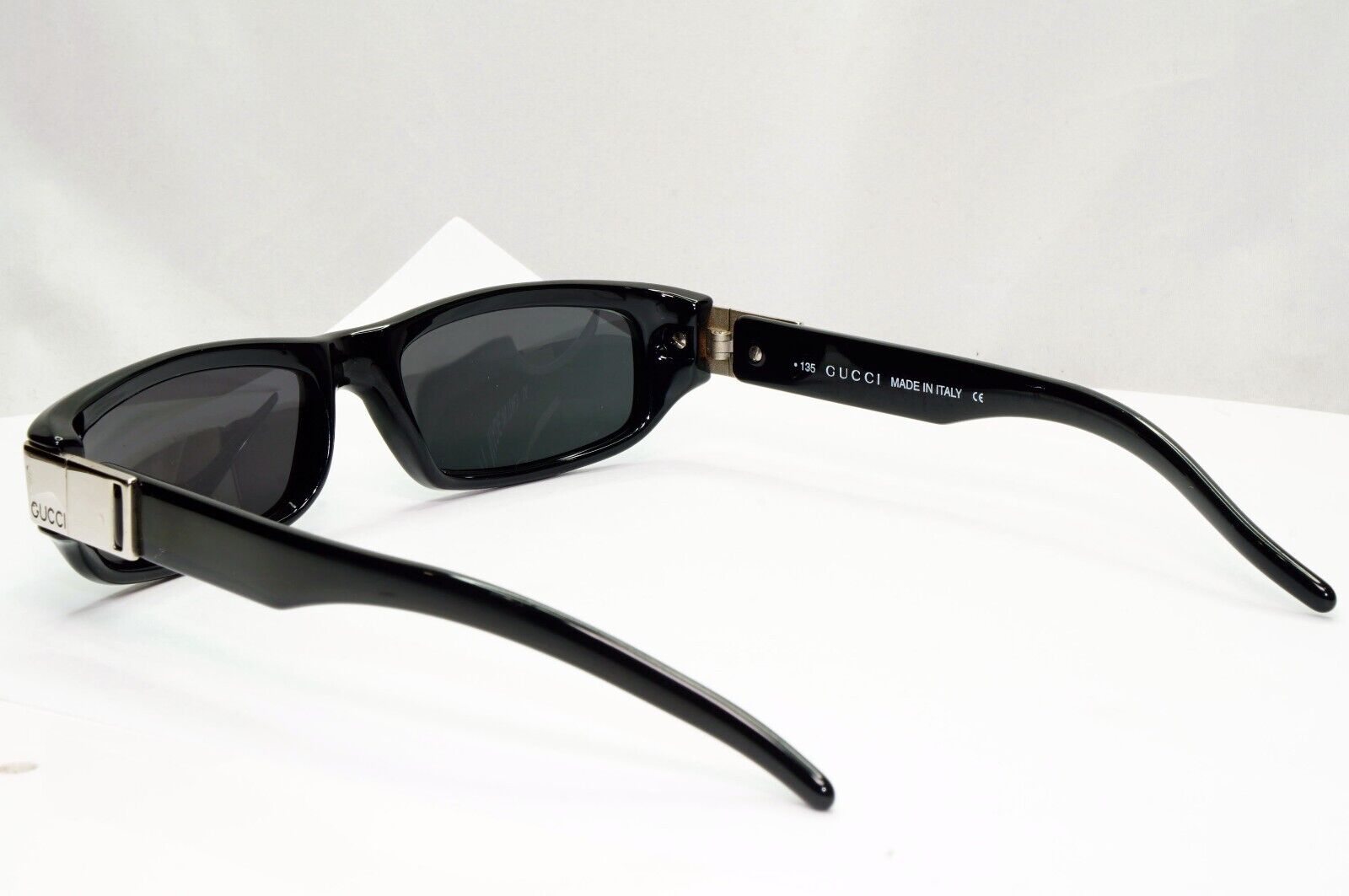 Gucci Sunglasses 1997 Vintage Black Rectangle Silver GG 1153/S D28 53mm 120125