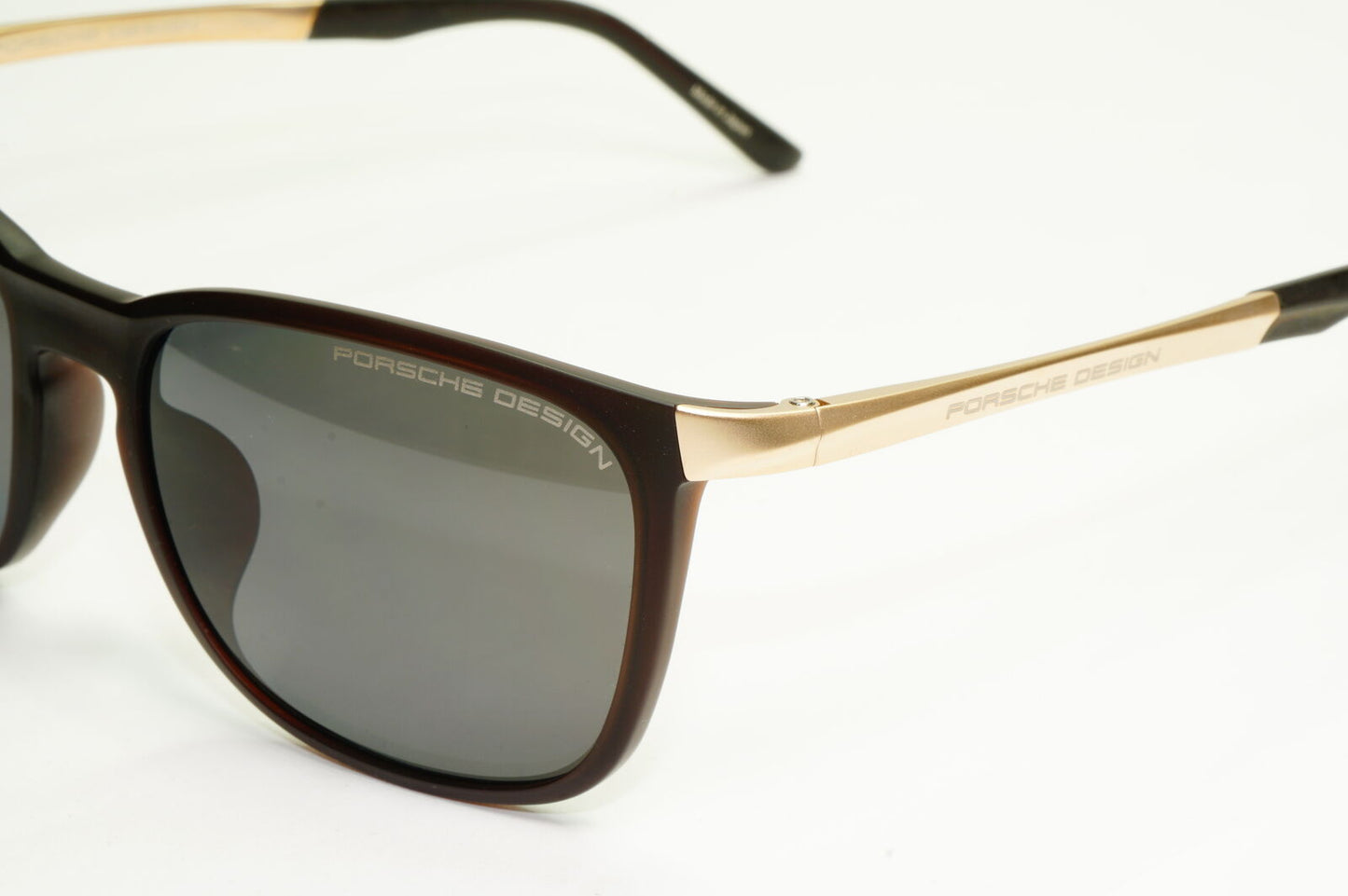 Porsche Design Titanium Polarised Sunglasses Japan Gold Grey Brown P8673 B