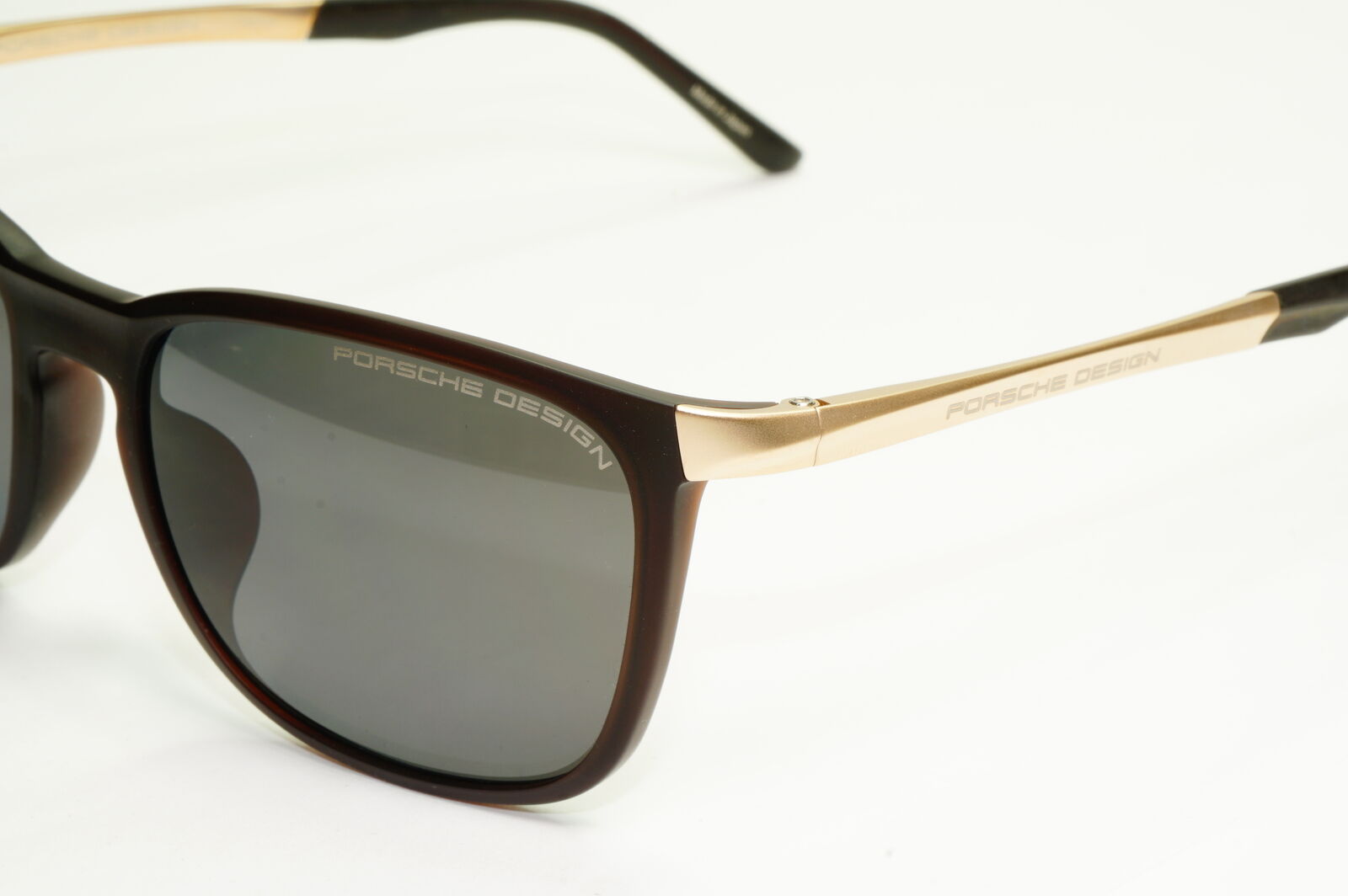 Porsche Design Titanium Polarised Sunglasses Japan Gold Grey Brown P8673 B