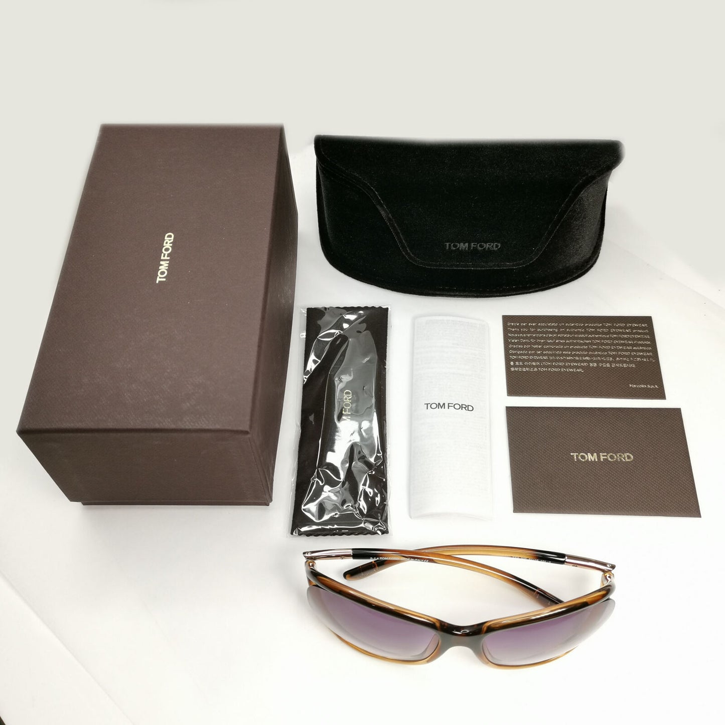 Tom Ford Sunglasses Jennifer Brown Gold Violet Gradient Wrap FT0008 TF8 50F