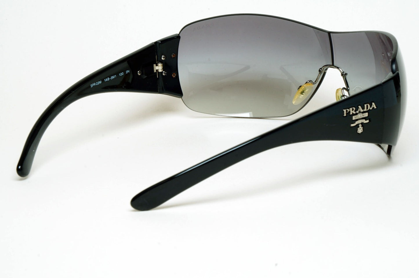 Prada Sunglasses 2012 Black Grey Wrap Shield PR22MS SPR 22M 1AB-3M1 130225
