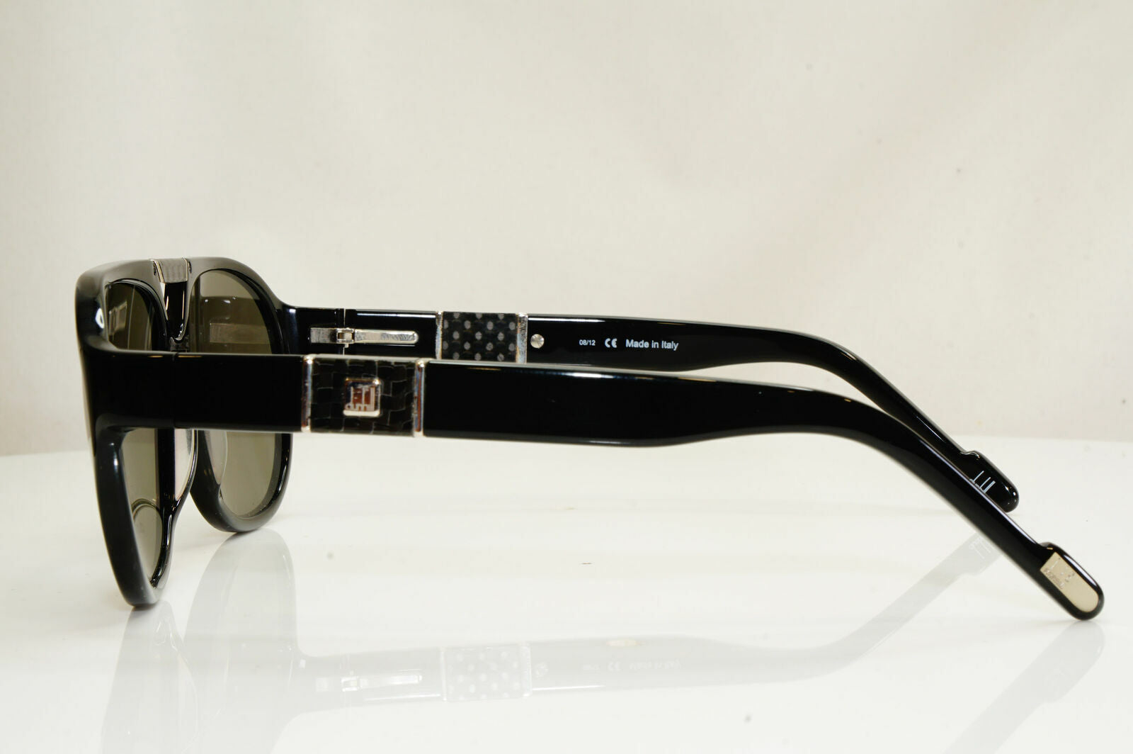 Authentic DUNHILL Polarized Vintage Sunglasses Black Pilot DU56301 08/12 26991