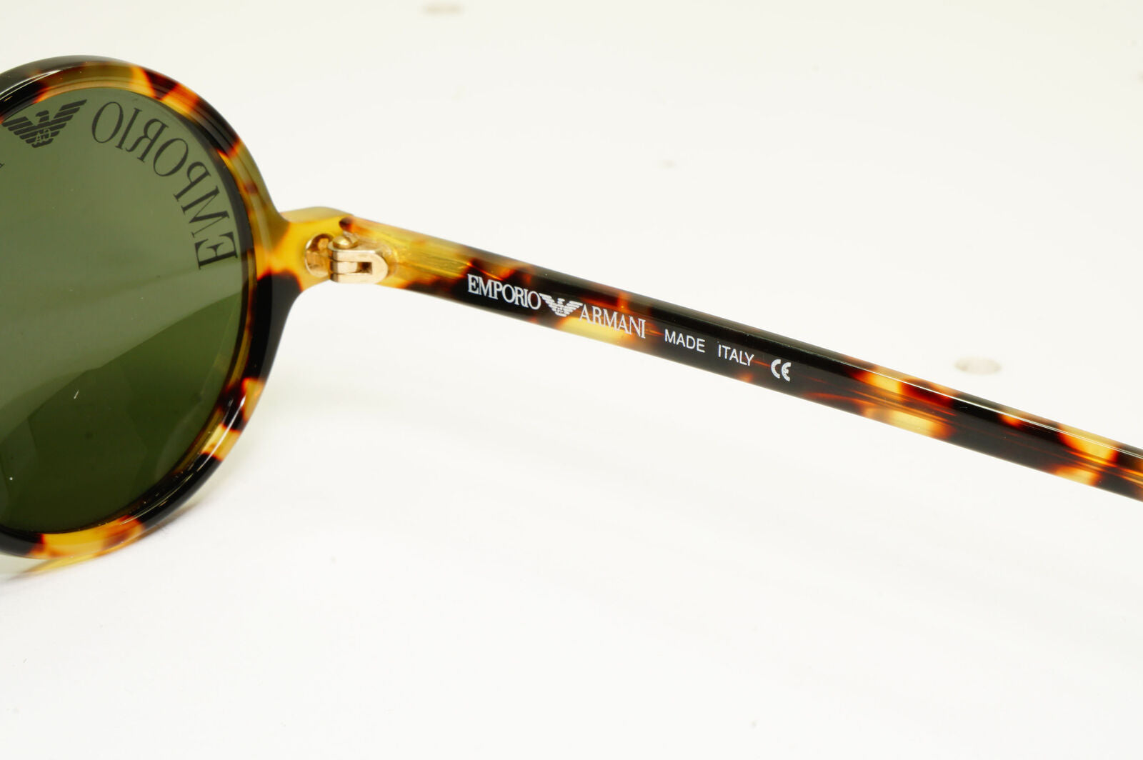 Emporio Armani 1997 Vintage Sunglasses Round Lens Logo Print Brown 523-S 053