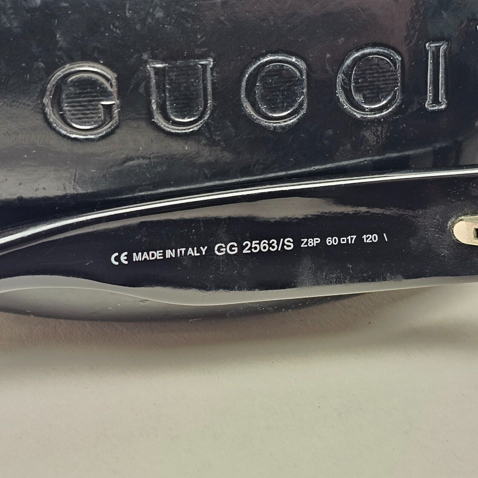 Gucci Sunglasses 2004 Vintage Black Wrap Square Retro GG 2563/S Z8P 60mm 180125