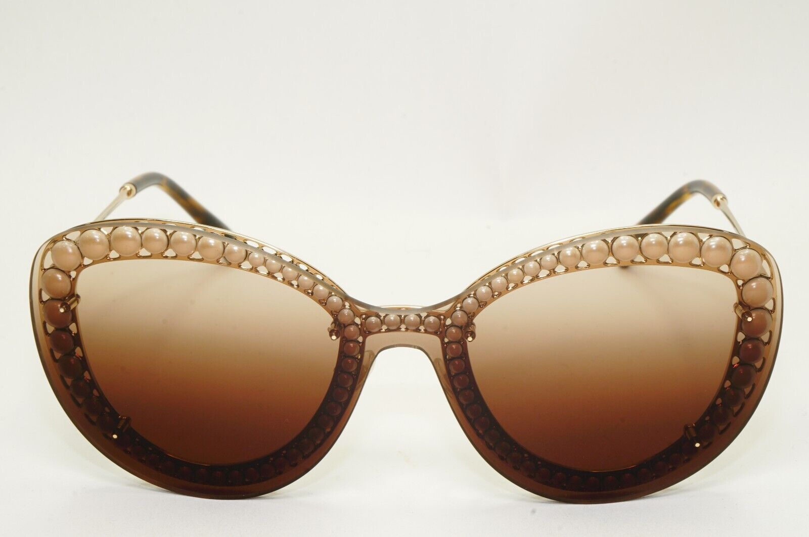Chanel Sunglasses Pearl Gold Brown Gradient Shield Visor 4236-H c.395/S5