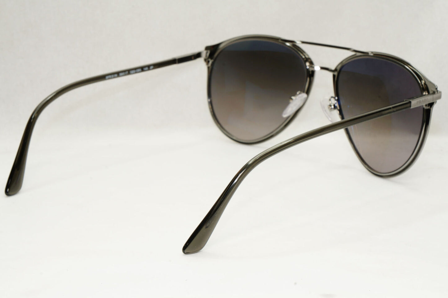 Prada Sunglasses Polarized Black Gunmetal Grey Glass Lens PR51WS SPR 51W 02G-09G
