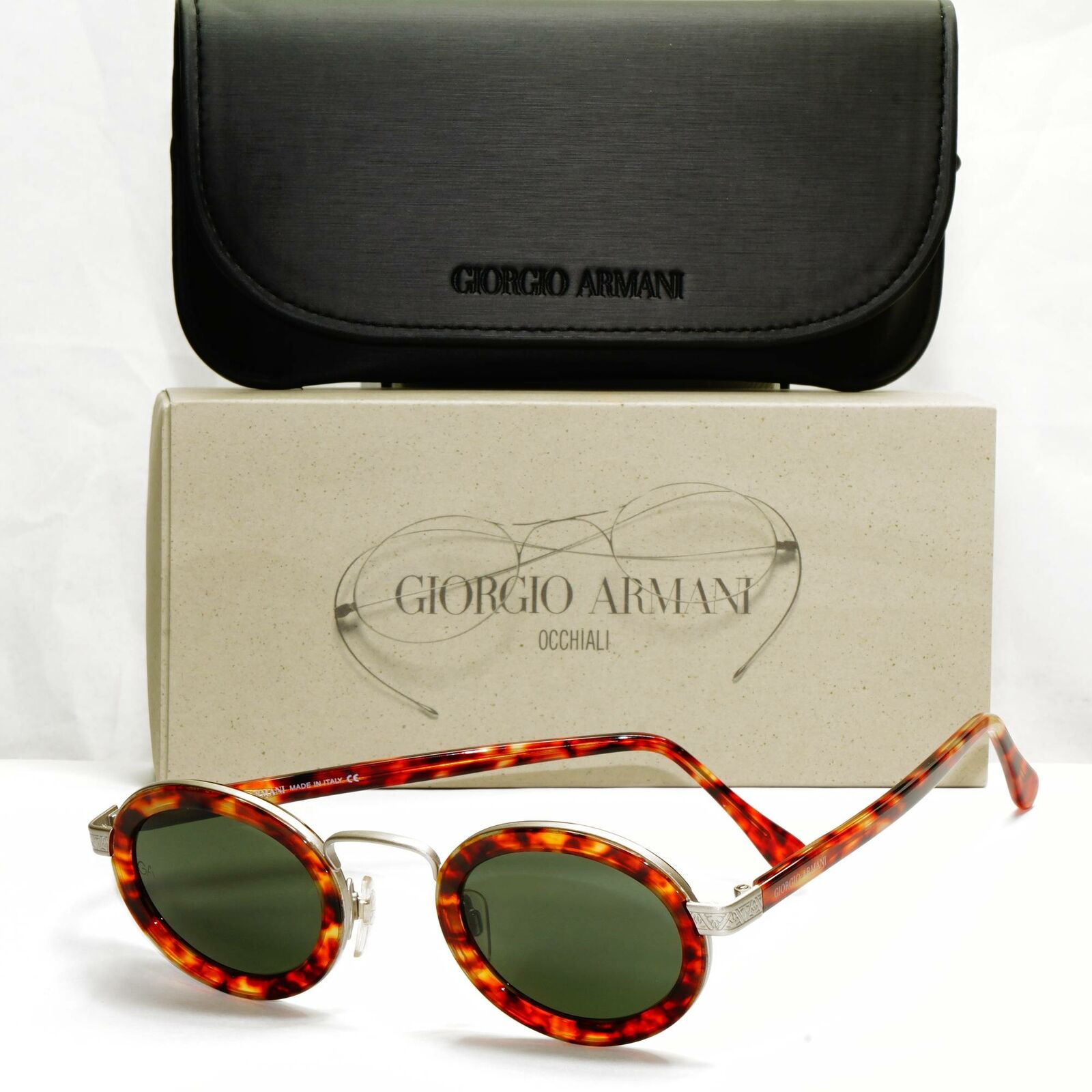 Authentic Giorgio Armani 1997 Vintage Sunglasses Oval Brown Mens Womens 631 891