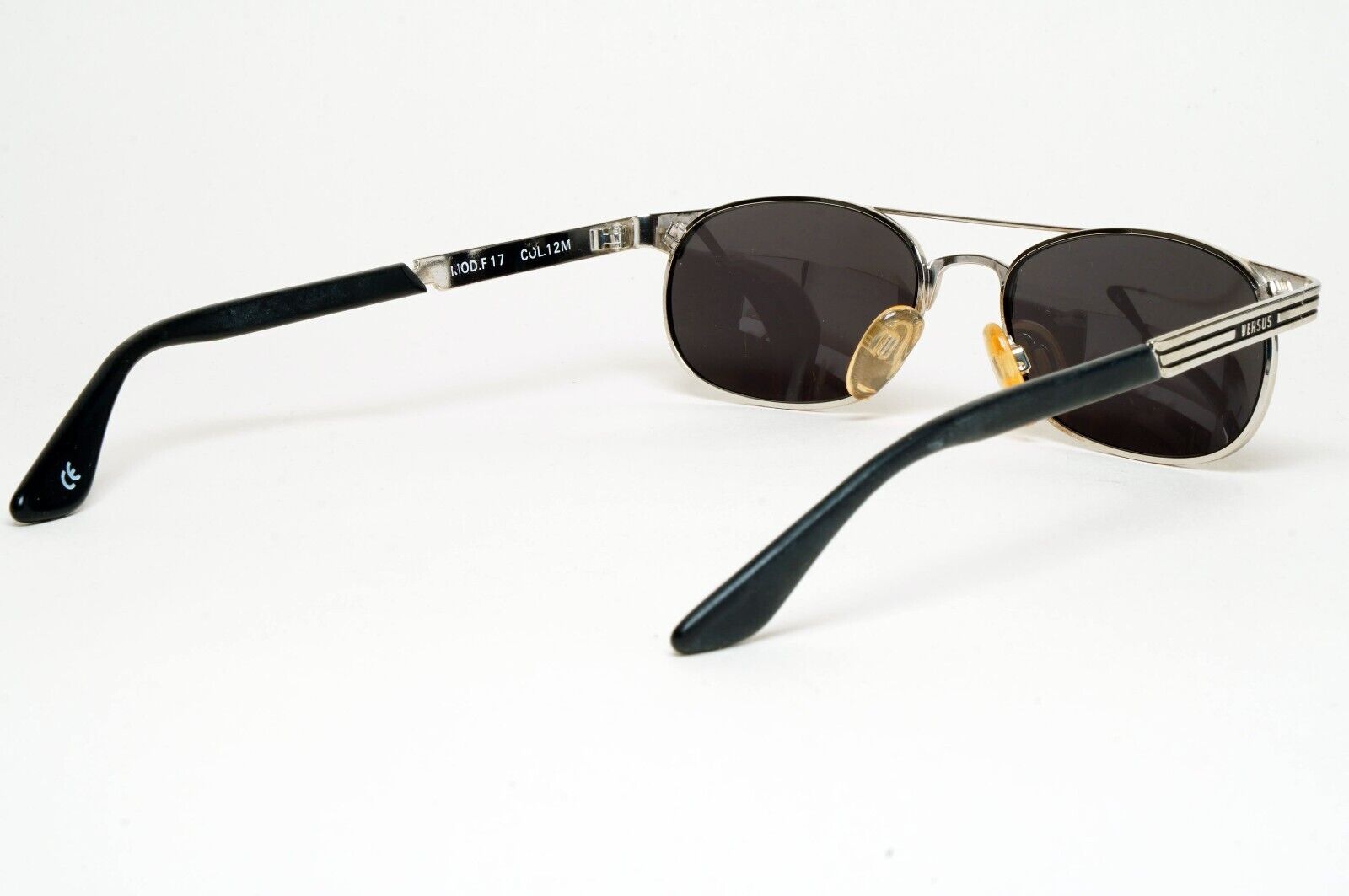 Versus Sunglasses 1996 by Gianni Versace Vintage Silver Black MOD F17 COL 12M