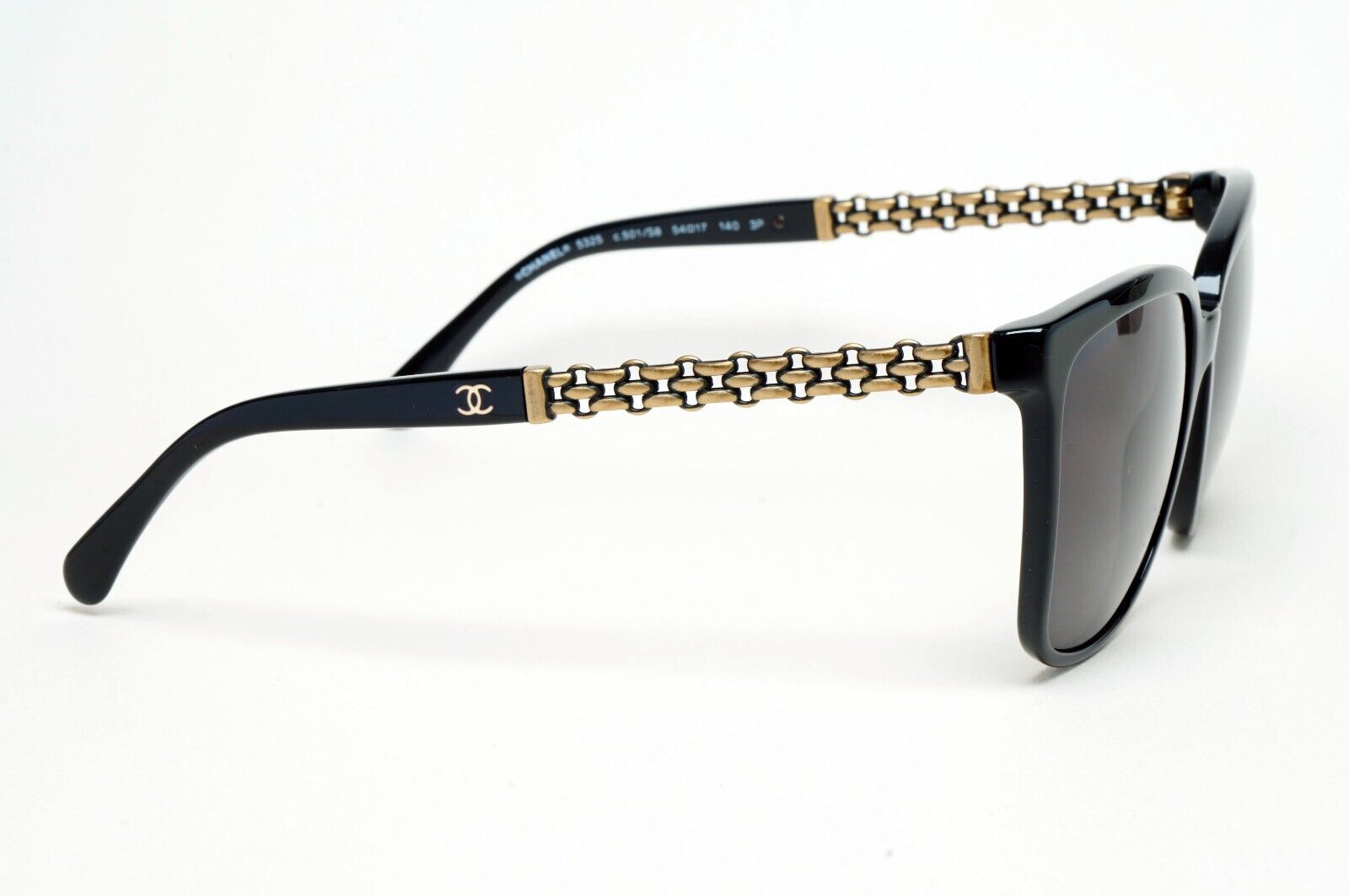 Chanel Sunglasses Chain Black Glossy Square Bronze 5325 c.501/S8 54mm 261124