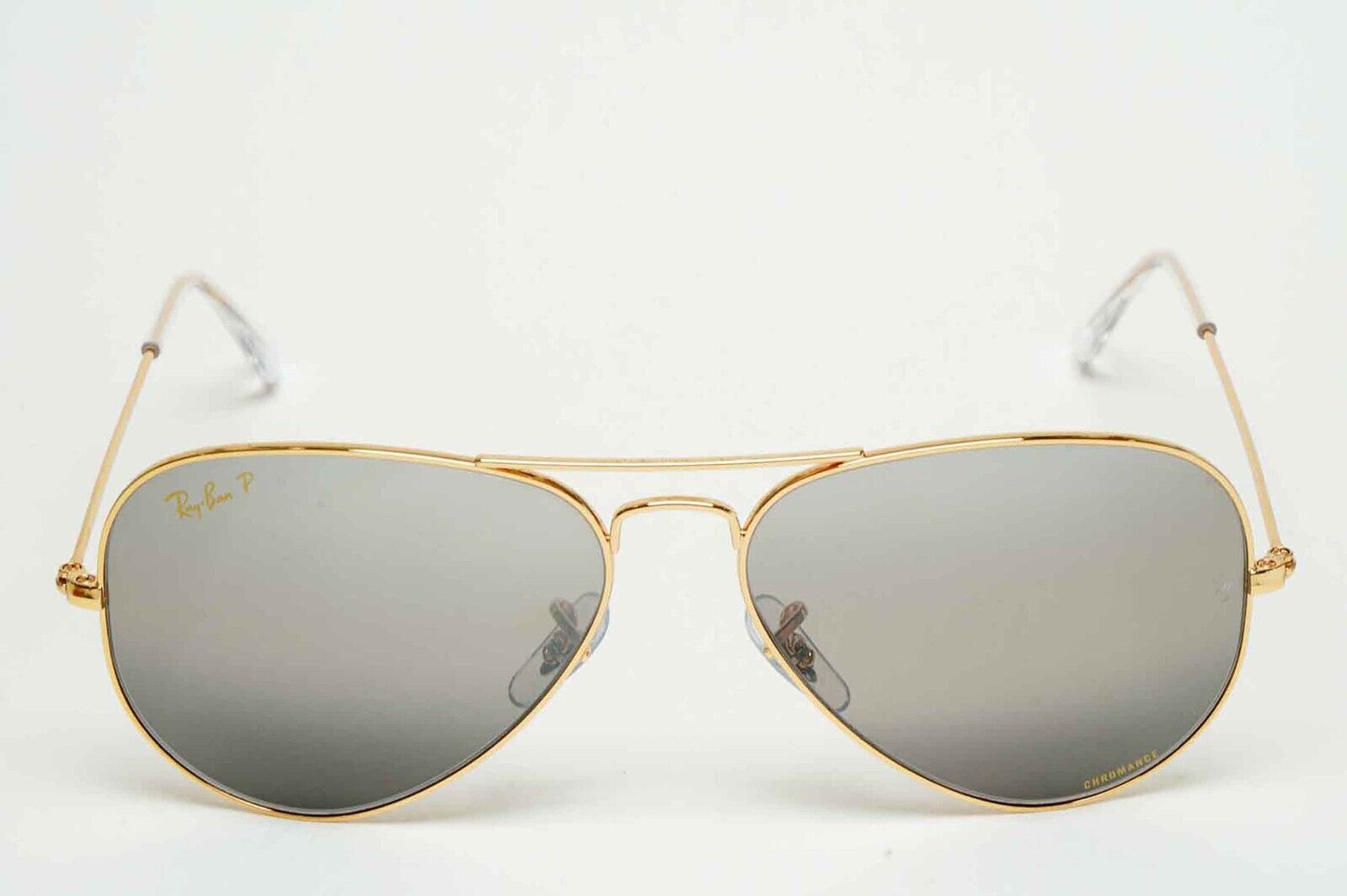 Ray-Ban Sunglasses Aviator Polarised Chromance Gold Silver RB 3025 9196/G3 58mm