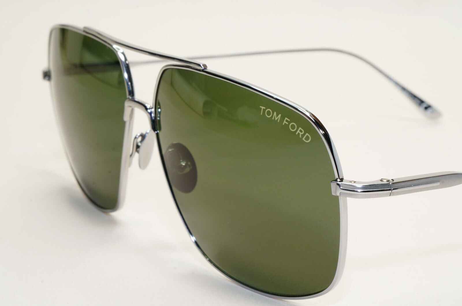 Tom Ford Sunglasses John-02 Titanium Silver Palladium Green FT0746 TF 746 16N