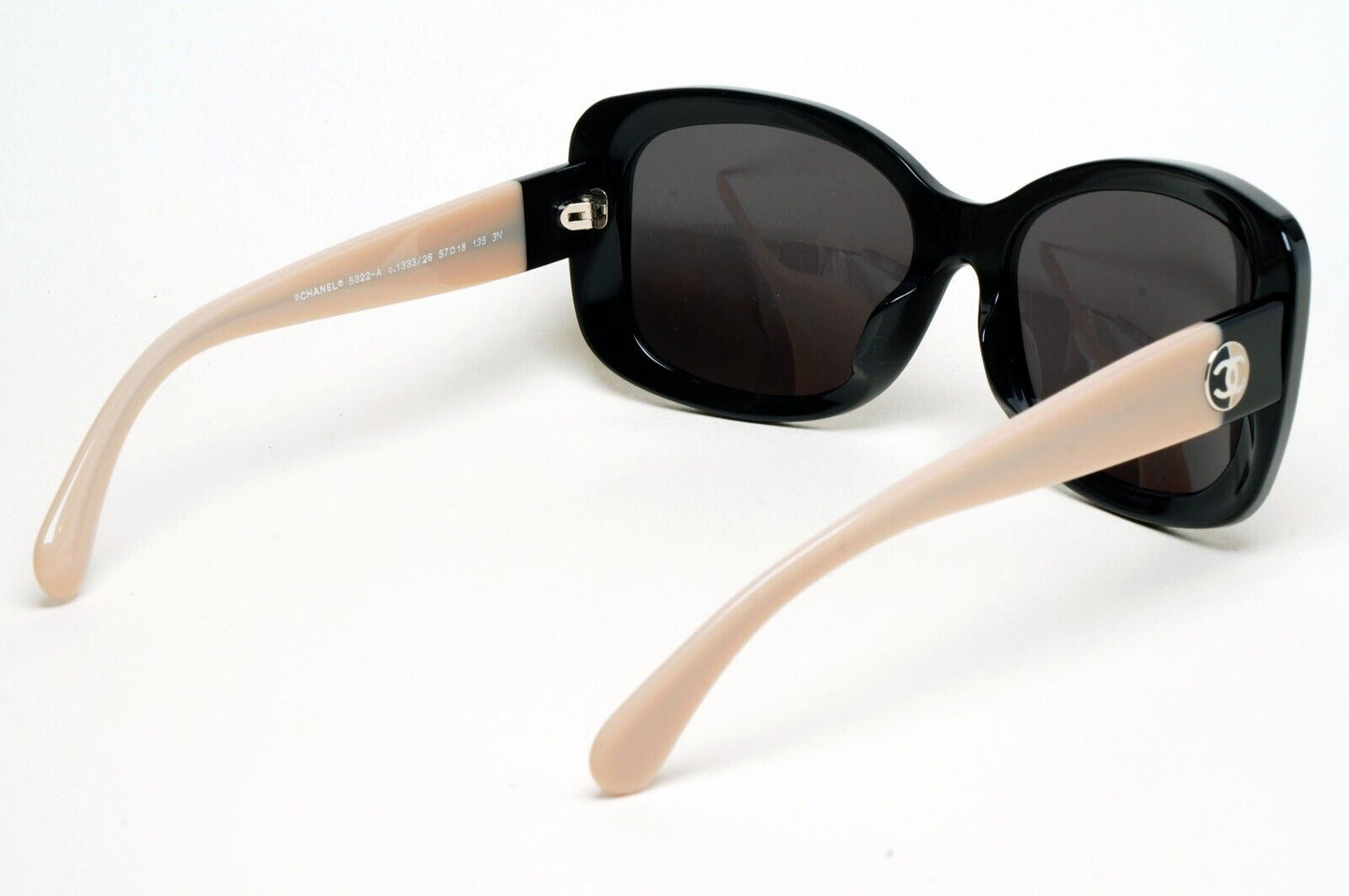 Chanel Sunglasses Black Glossy Square Beige 5322-A c.1333/26 57mm 261124
