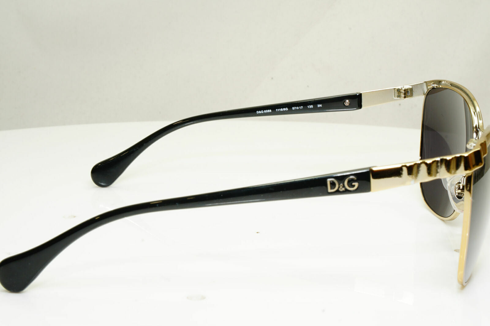Dolce & Gabbana Black Gold Sunglasses Square Metal Shiny D&G 6088 1116/8G 310122