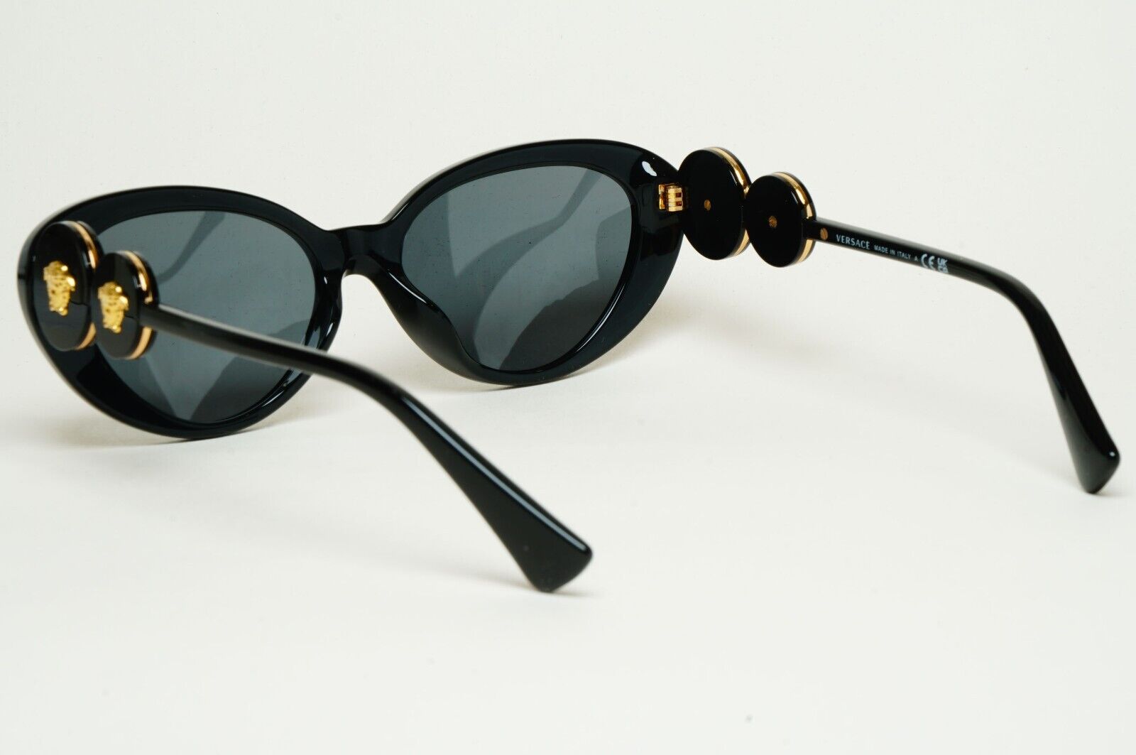 Versace Sunglasses Black Cat Eye Gold Medusa MOD VE 4433-U GB1/87 54mm