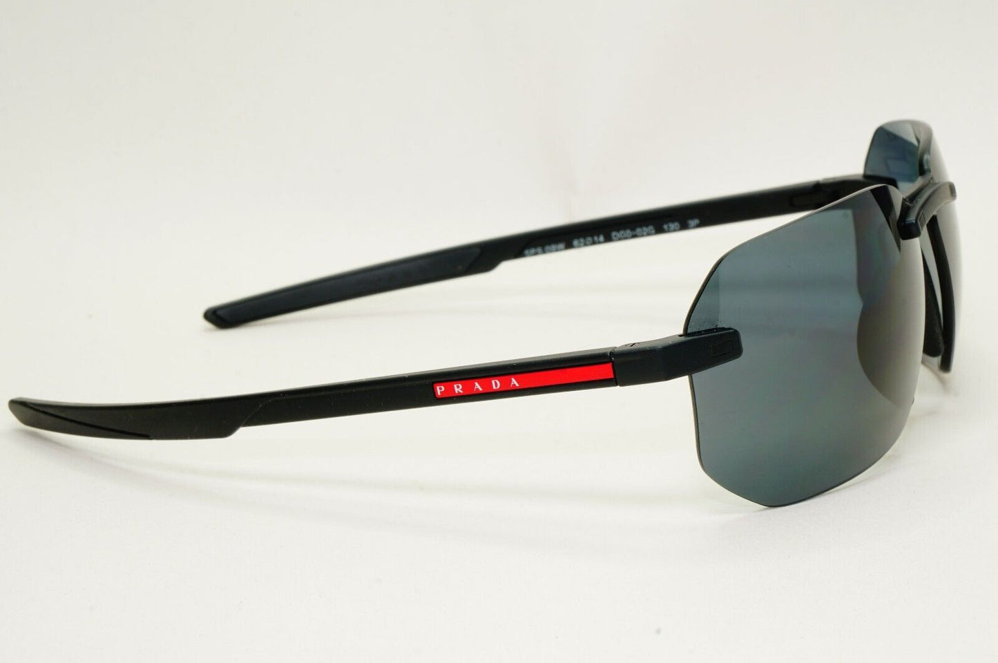 Prada Sunglasses Polarised Black Grey Rimless PS09WS SPS 09W DG0-02G 260724