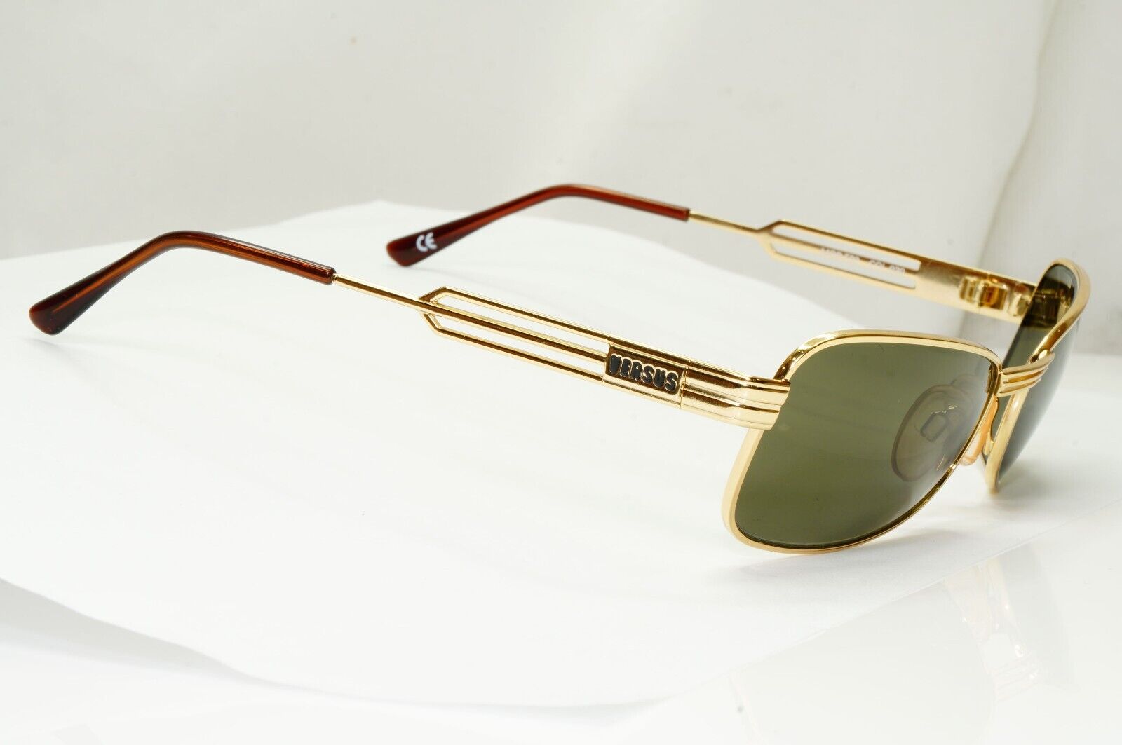 Versus 1996 by Gianni Versace Vintage Gold Green Sunglasses MOD F33 COL 030