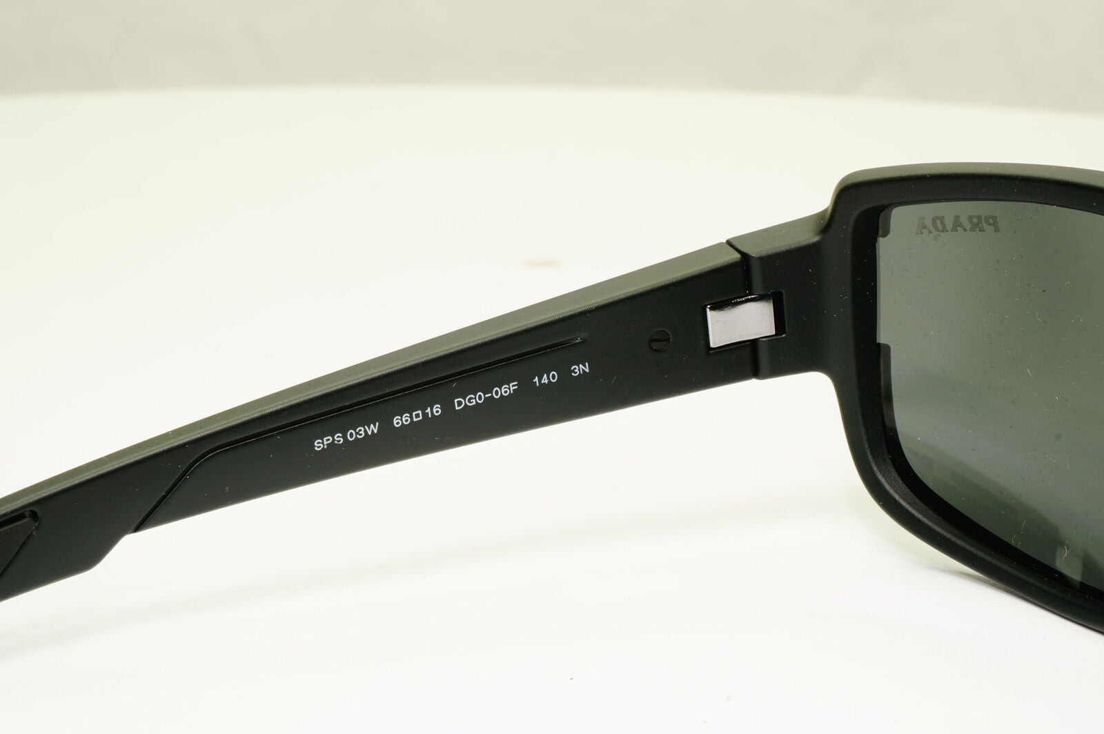 Prada Black Sunglasses Mens Designer Red Rectangle SPS 03W DG0-06F PS03WS