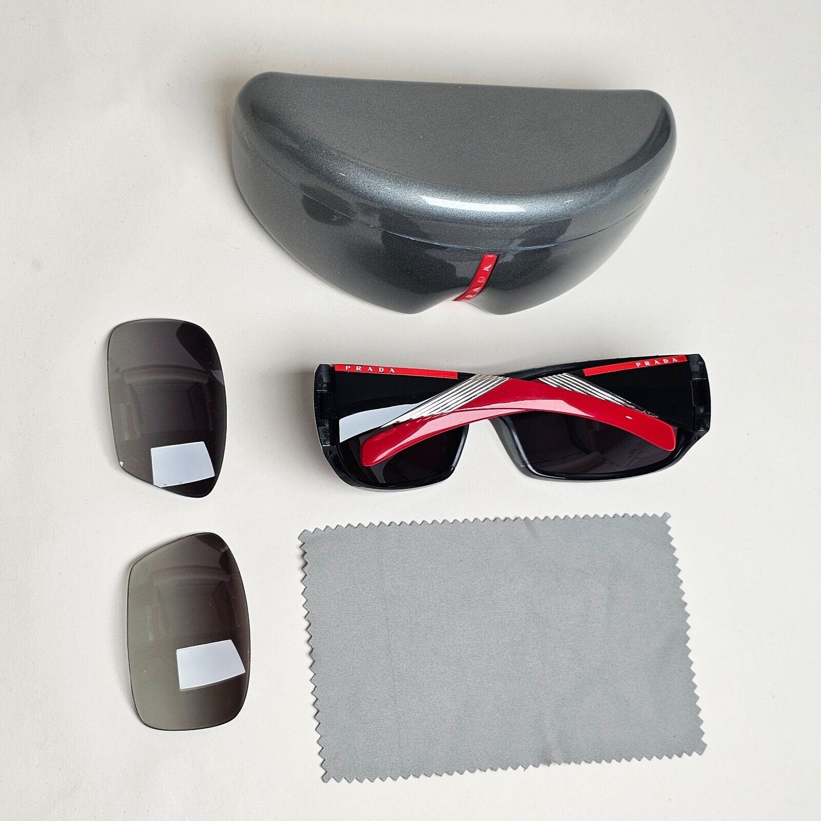 Prada Sunglasses 2006 Vintage Black Red Wrap Rossa PS06HS SPS 06H 7OV-3M1 070125