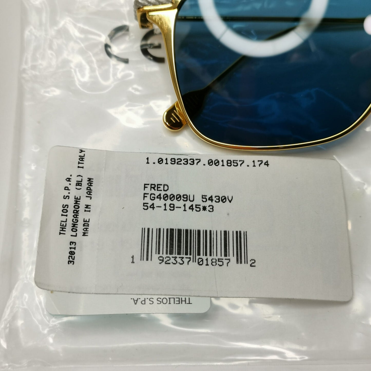 Fred Sunglasses FG40009U Titanium Gold Blue Silver Japan Metal 30V Force 10