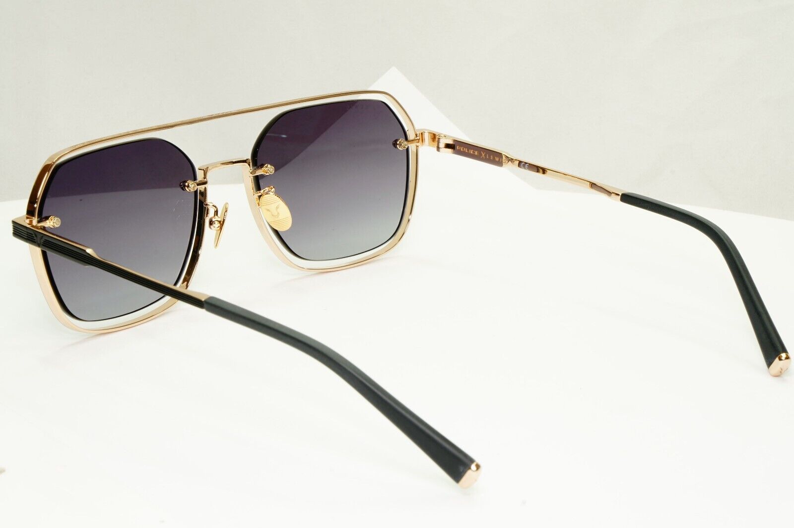 Police Lewis Hamilton F1 Sunglasses Gold Black Gradient Pilot SPL E18 COL 302Y