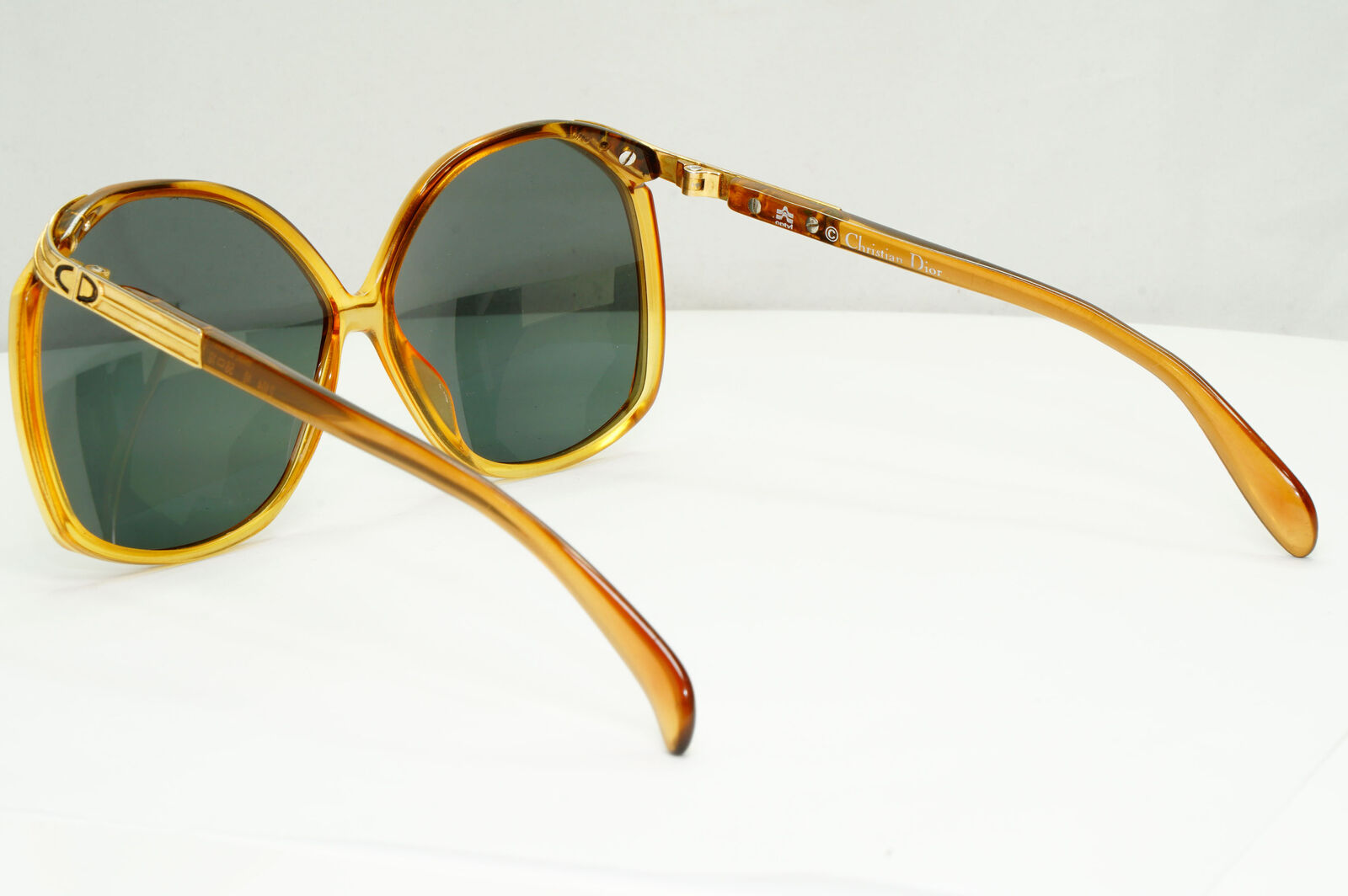 Dior 1990s Vintage Sunglasses Brown Honey Green Square Germany 2104 10 251122