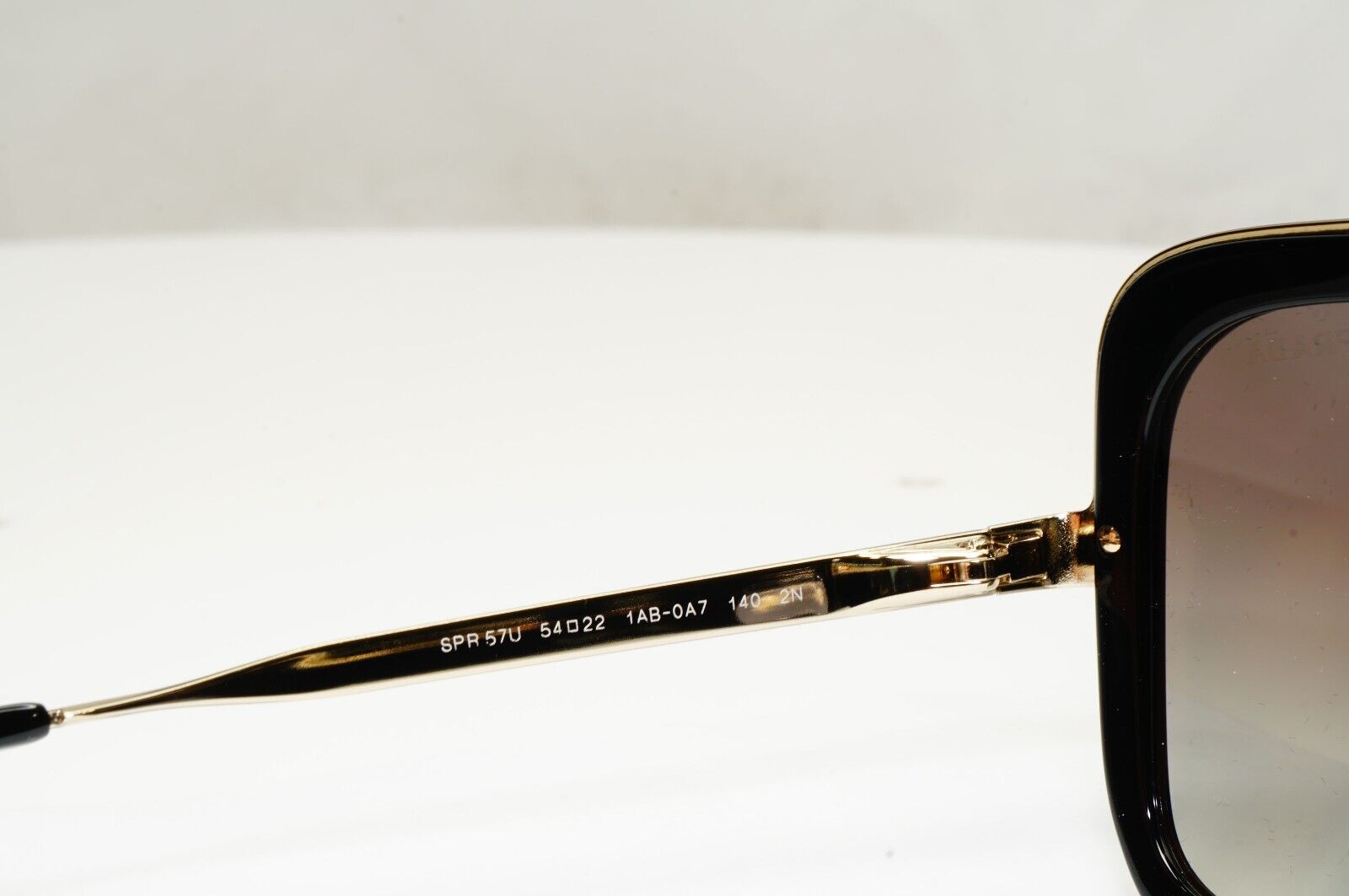 Prada Sunglasses Black Gold Square Grey Gradient PR57US SPR 57U 1AB-0A7 [a]