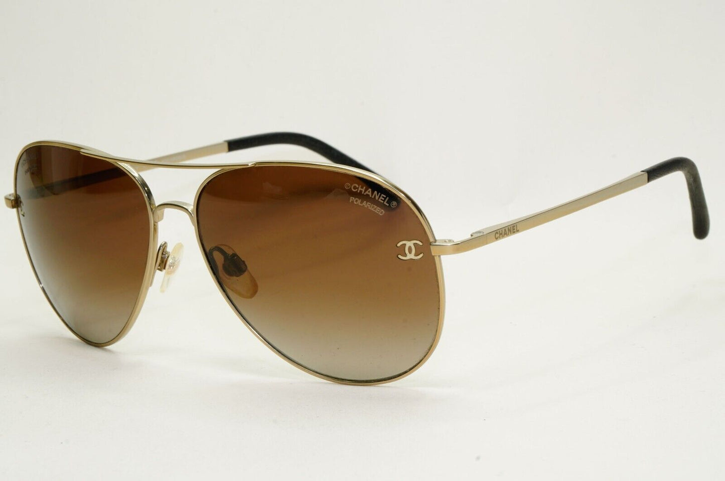 Chanel Sunglasses Polarized Titanium Gold Brown Pilot 4189-T-Q c.395/S9 091124