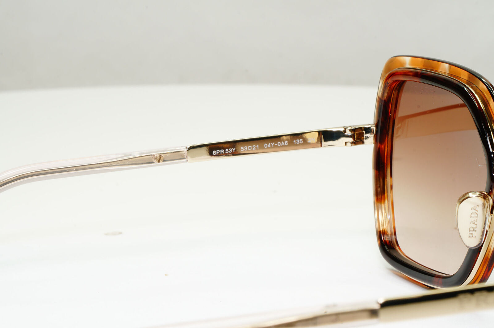 Prada Sunglasses Brown Caramel Tortoise Gold Gradient PR53YS SPR 53Y 04Y-0A6