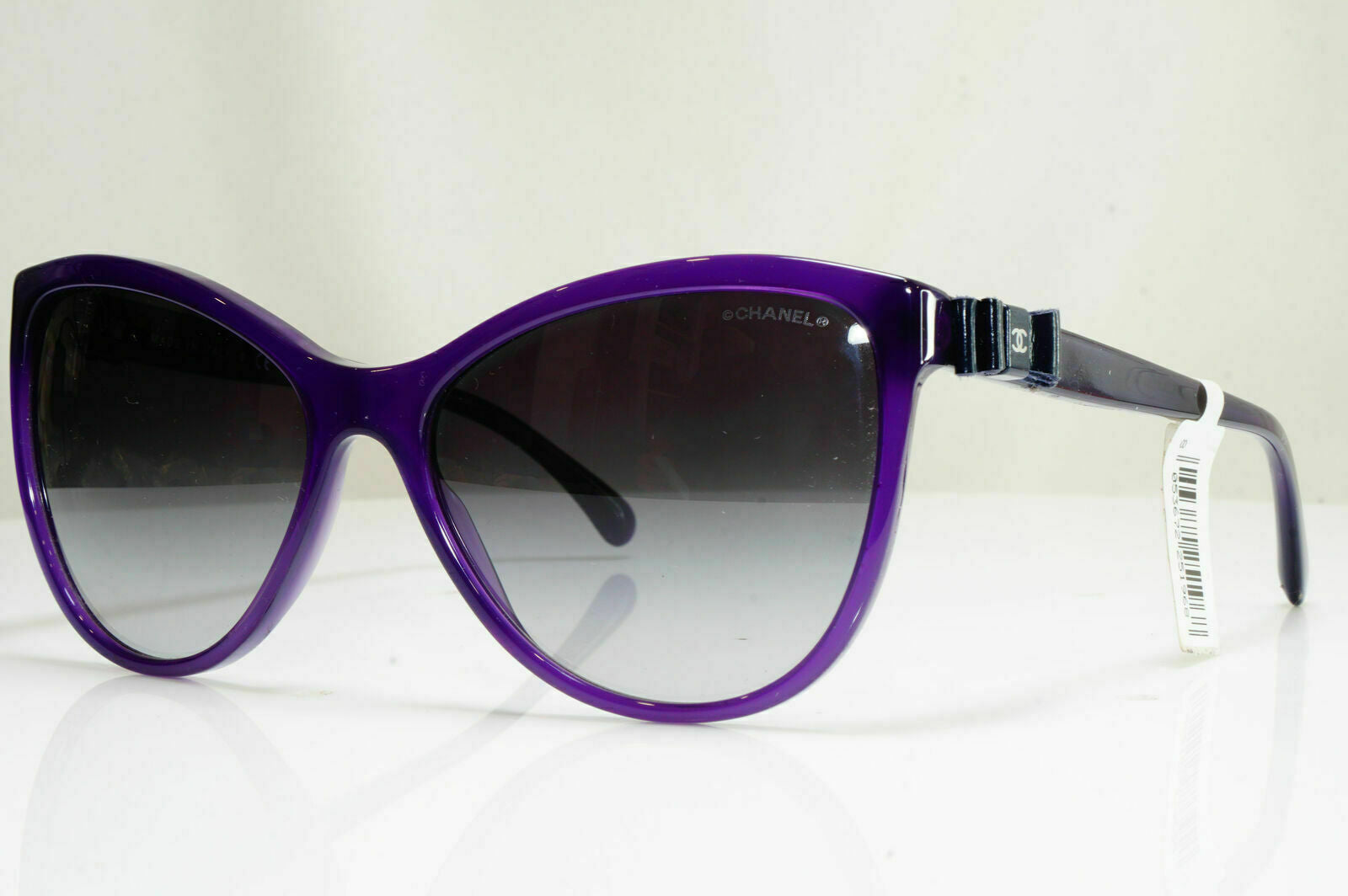 Authentic CHANEL Womens  Sunglasses Violet Purple Square Bow 5281 1463/S6 26762
