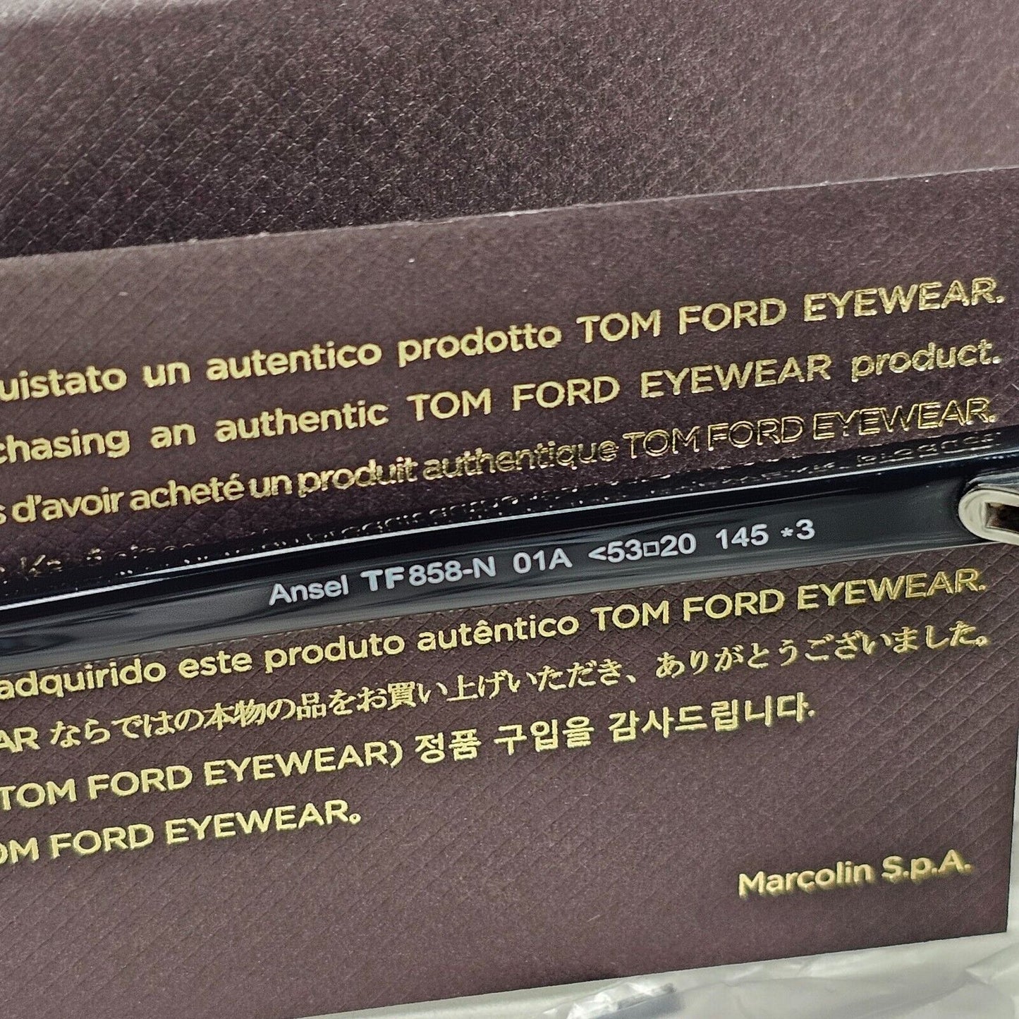 Tom Ford Sunglasses Ansel Black Glossy Square FT 0858-N TF 858-N 01A 53mm
