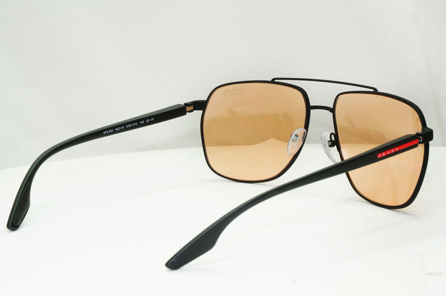 Prada Photocromic Yellow Orange Sunglasses Black Pilot PS55VS SPS 55V DG0-01S