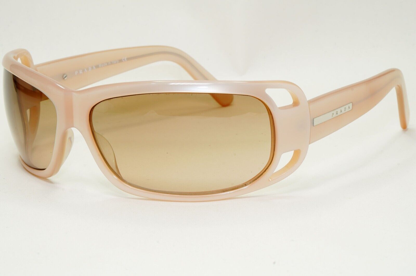 Prada Sunglasses 2005 Vintage Beige Brown Wrap PR02FS SPR 02F 3BQ-6S1 311024