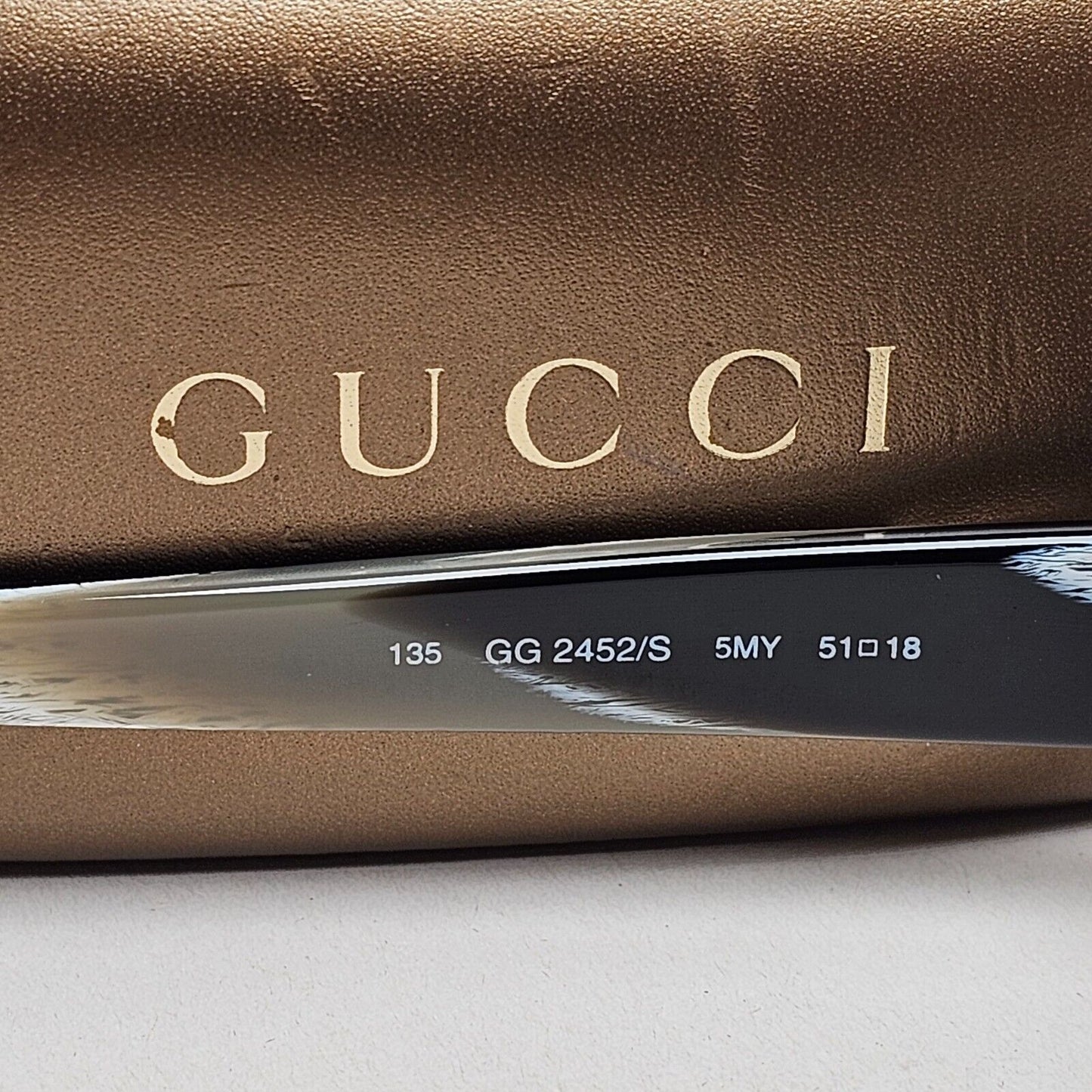 Gucci Sunglasses 1998 Vintage Rectangle Small Black Marble GG 2452/S 5MY 170125