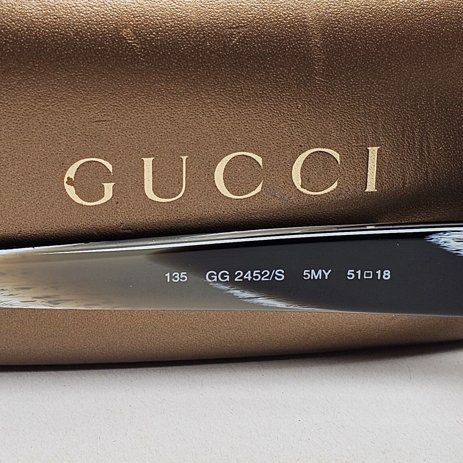 Gucci Sunglasses 1998 Vintage Rectangle Small Black Marble GG 2452/S 5MY 170125