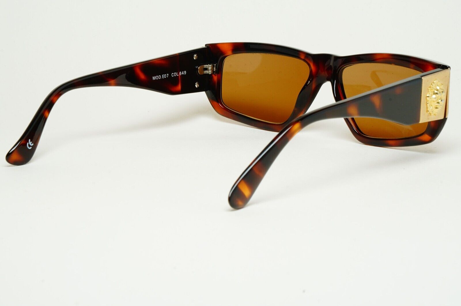 Versus Sunglasses 1996 by Gianni Versace Vintage Gold Lion Brown MOD E07 COL 649