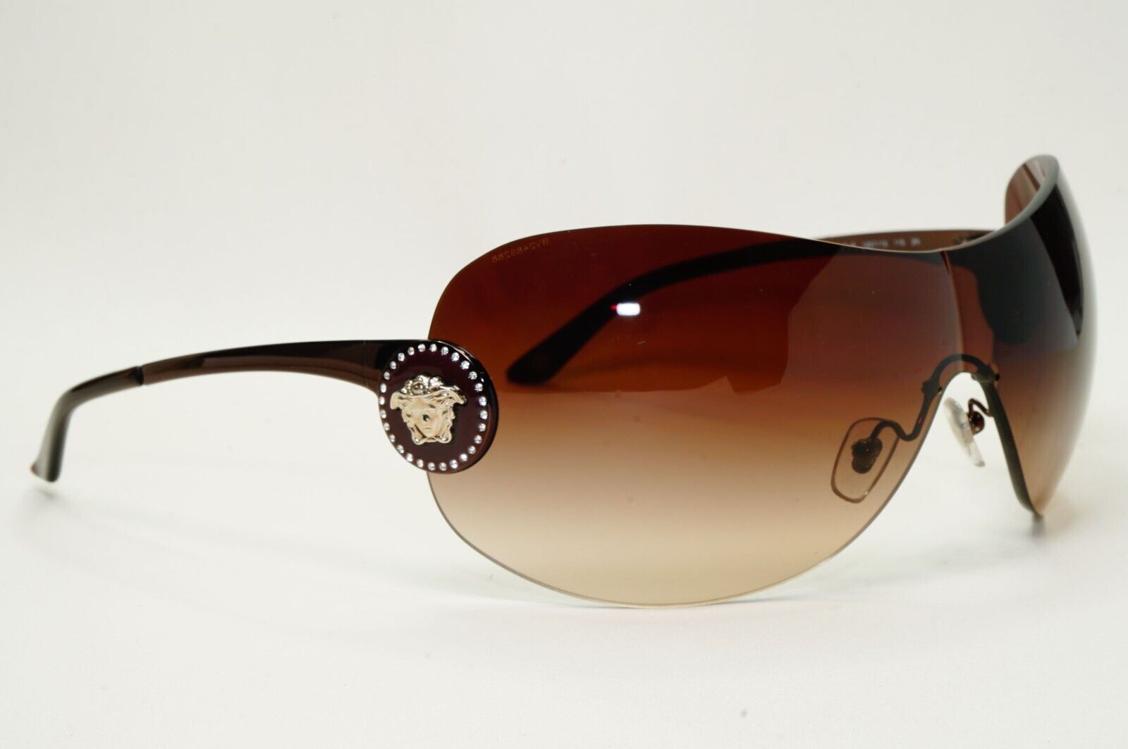 Versace Sunglasses 2008 Vintage Shield Rimless Rare MOD VE 2113-B 1257/13 250924