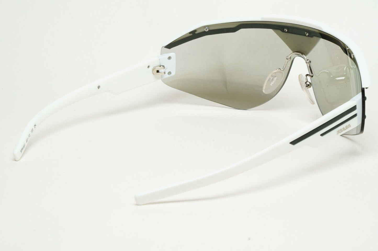 Prada Sunglasses Triangle White Shield Catwalk PR69VS SPR 69V 461-1I2 [b] 231124