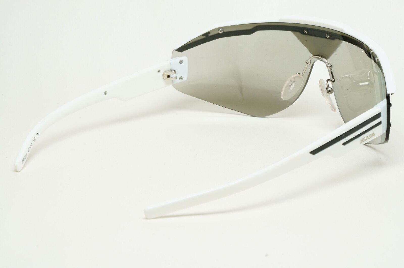 Prada Sunglasses Triangle White Shield Catwalk PR69VS SPR 69V 461-1I2 [b] 231124