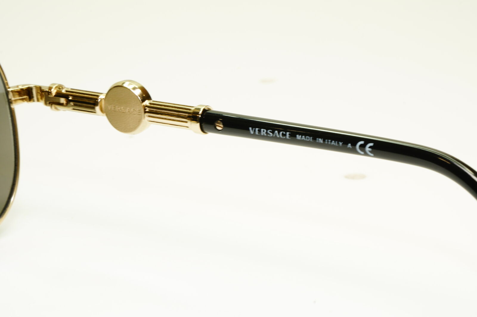 Versace Silver Gold Medusa Sunglasses Mirror Pilot Mens MOD VE 2236 1252/6G