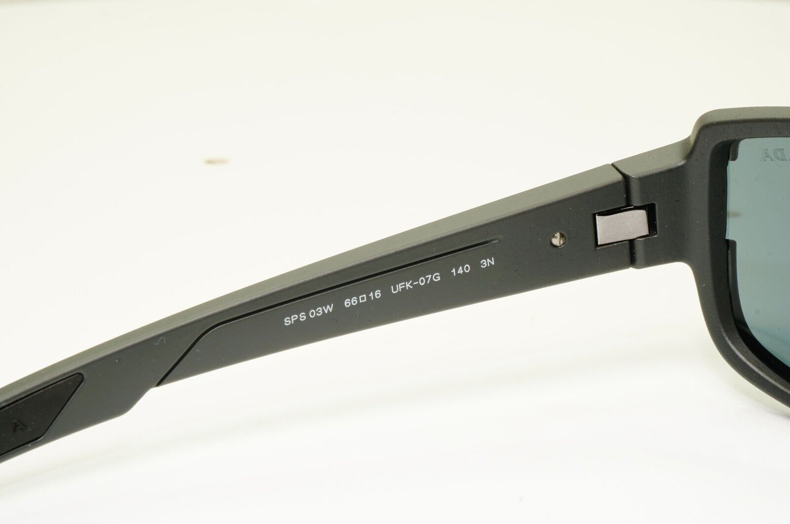 Prada Sunglasses Grey Mirror Red Stripe Rossa Rectangle SPS 03W UFK-07G PS03WS