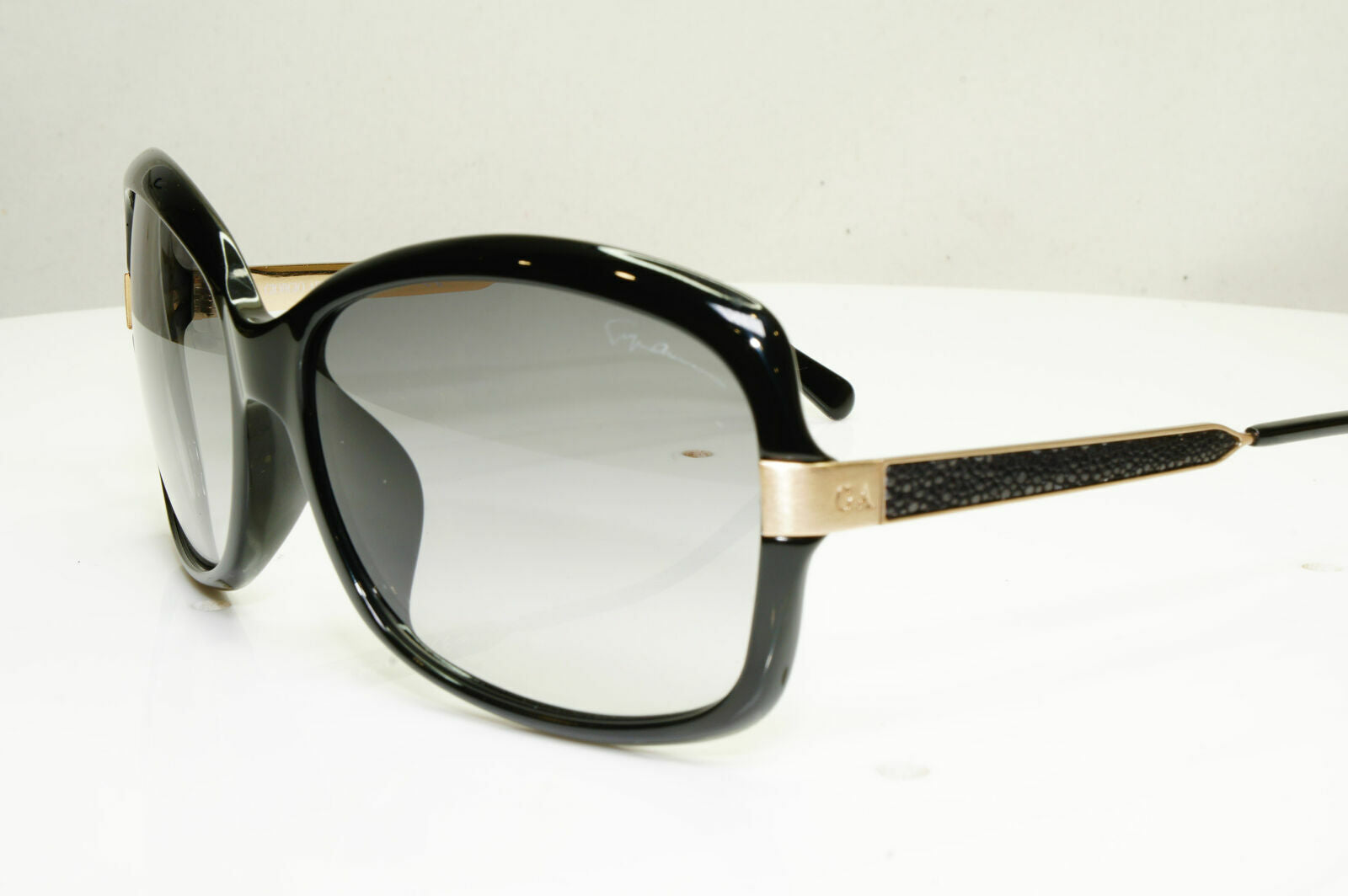 Giorgio Armani Stingray Leather Black Gold Sunglasses Womens GA 934 2E9VK 30343