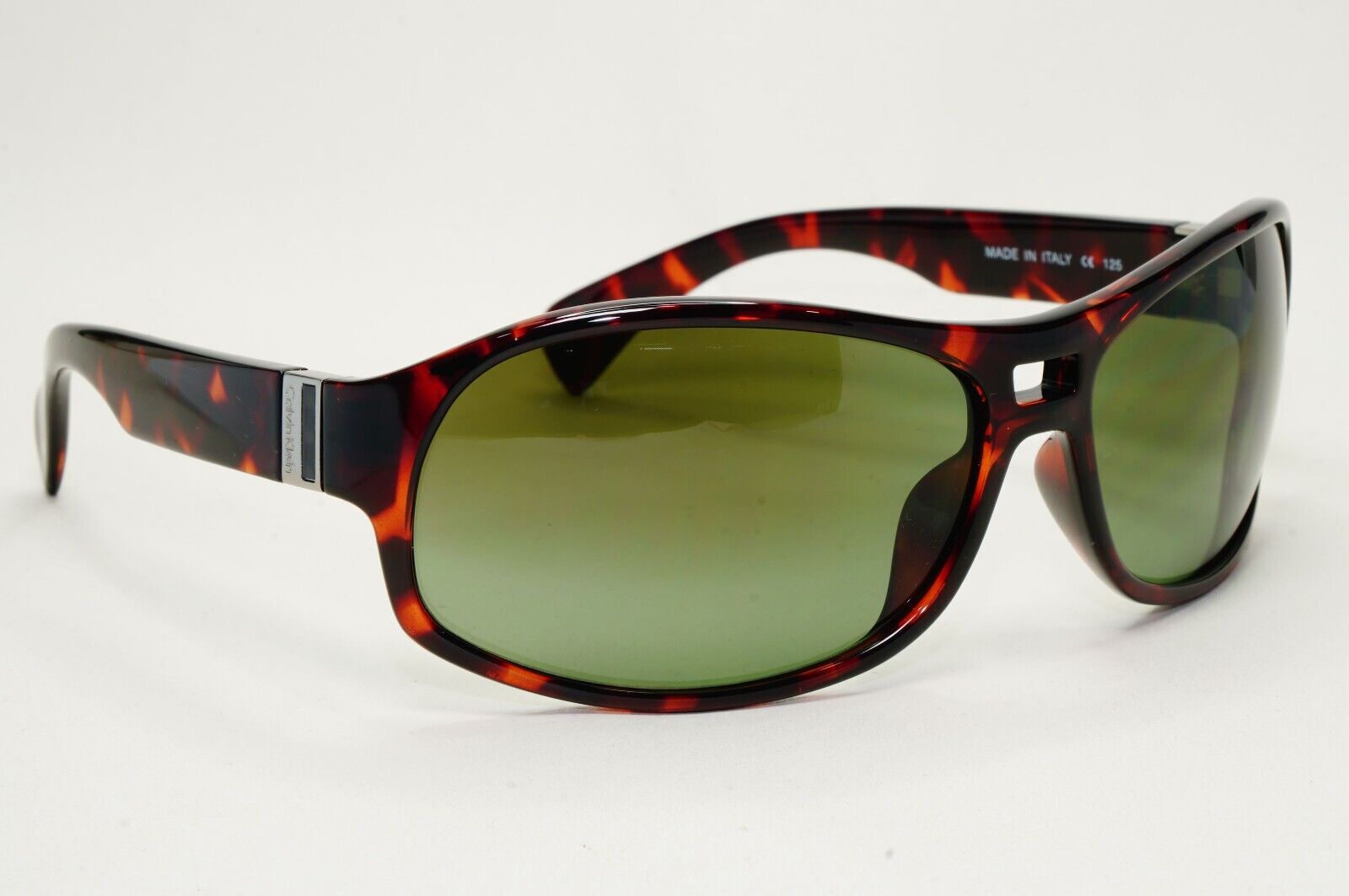 Calvin Klein Sunglasses 2005 Vintage Brown Tortoise Green Wrap 849S 068 121124