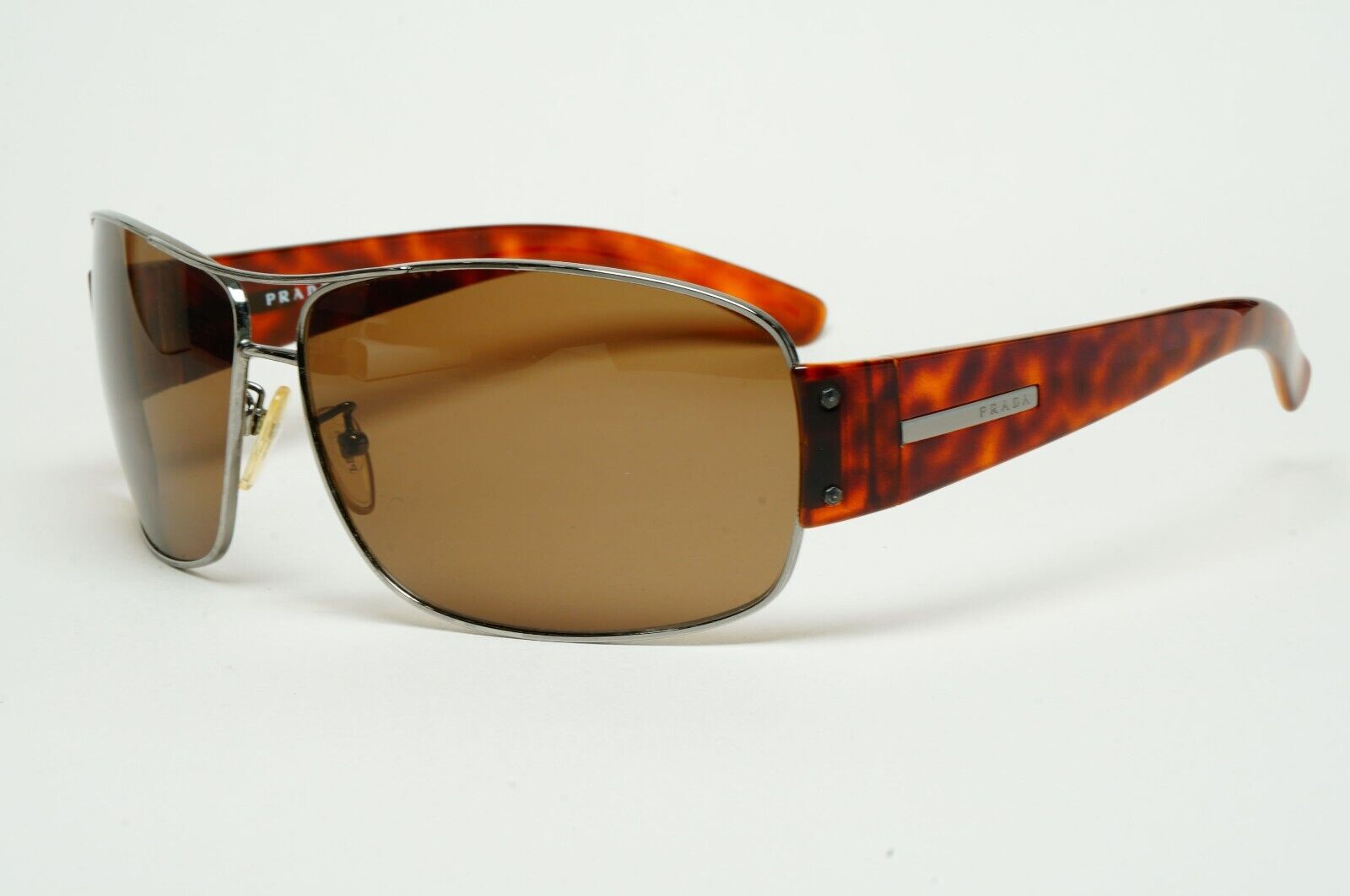 Prada Sunglasses 2005 Vintage Brown Pilot Wrap PR61GS SPR 61G 5AV-5G1 310125