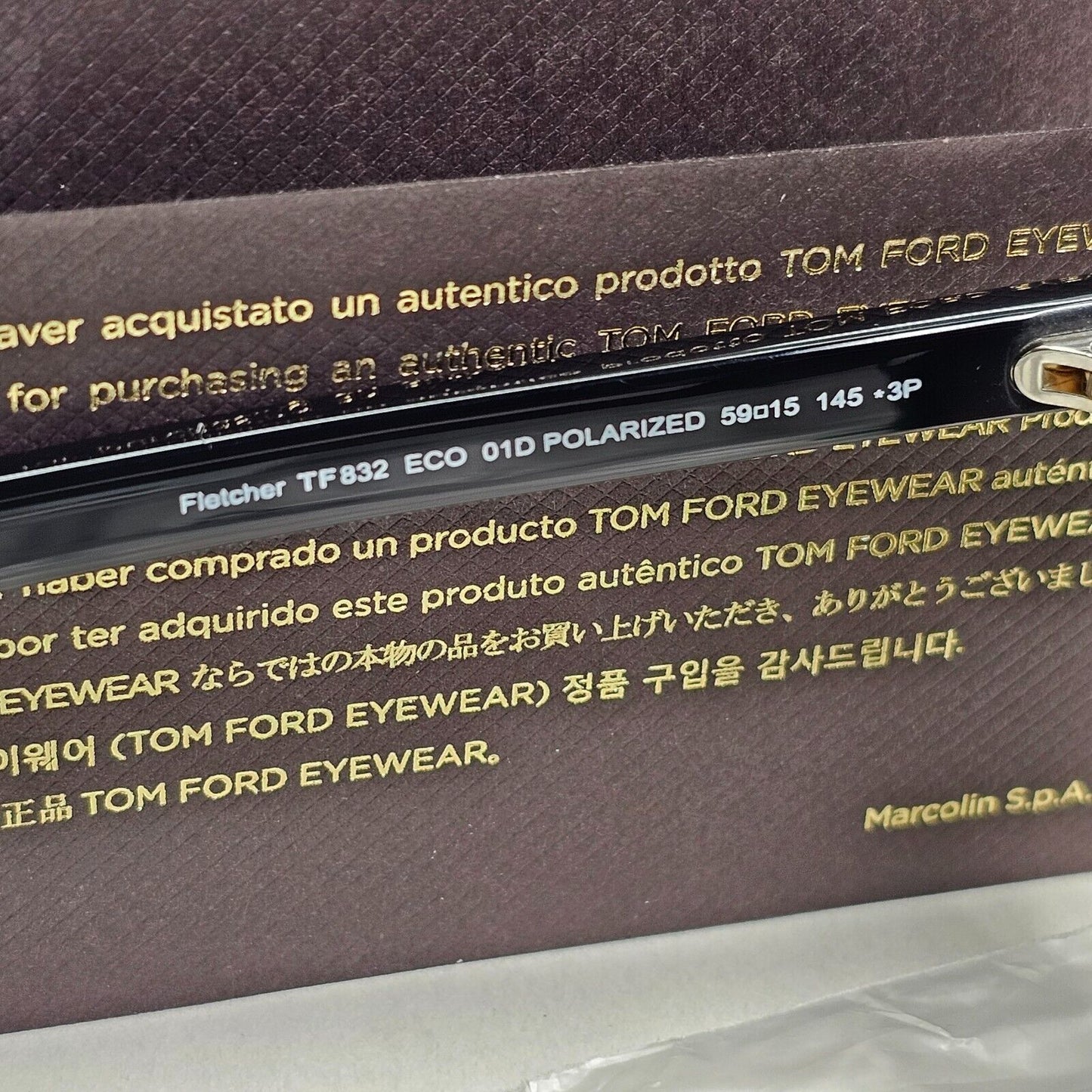 Tom Ford Sunglasses Fletcher Polarised Black Square FT0832 TF 832 01D 59mm