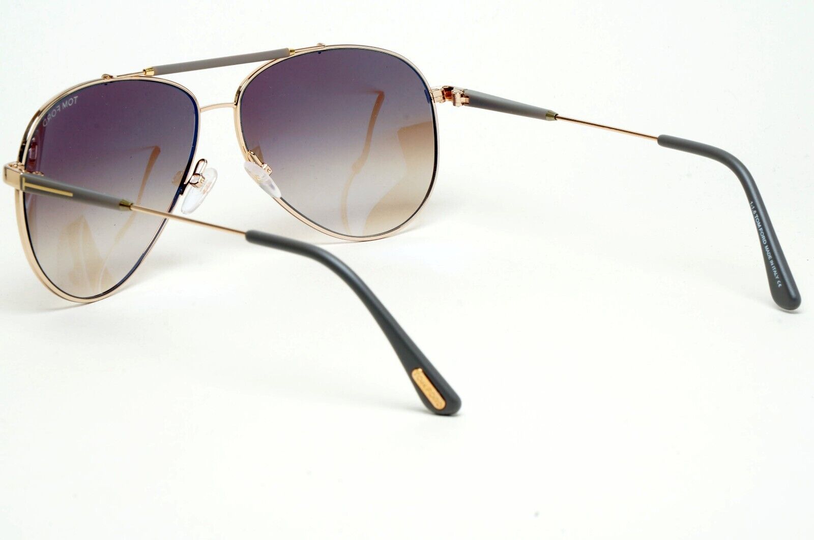 Tom Ford Sunglasses Rick Gold Pilot Brown Gradient Metal FT0378 TF 378 28J