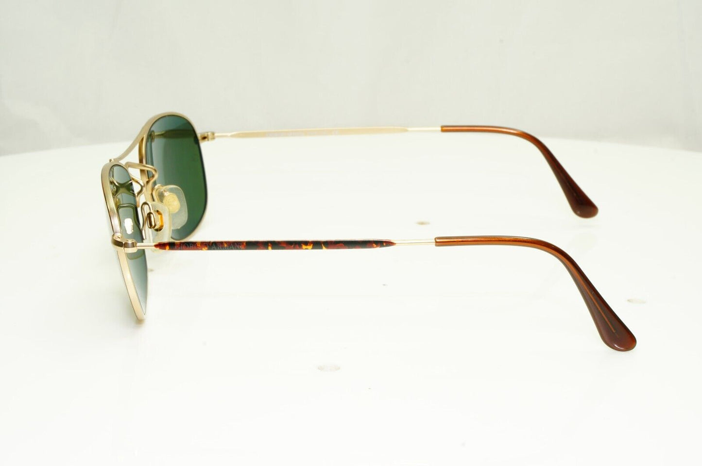 Giorgio Armani 1997 Vintage Sunglasses Gold Green Tortoise Brown Pilot 635 833