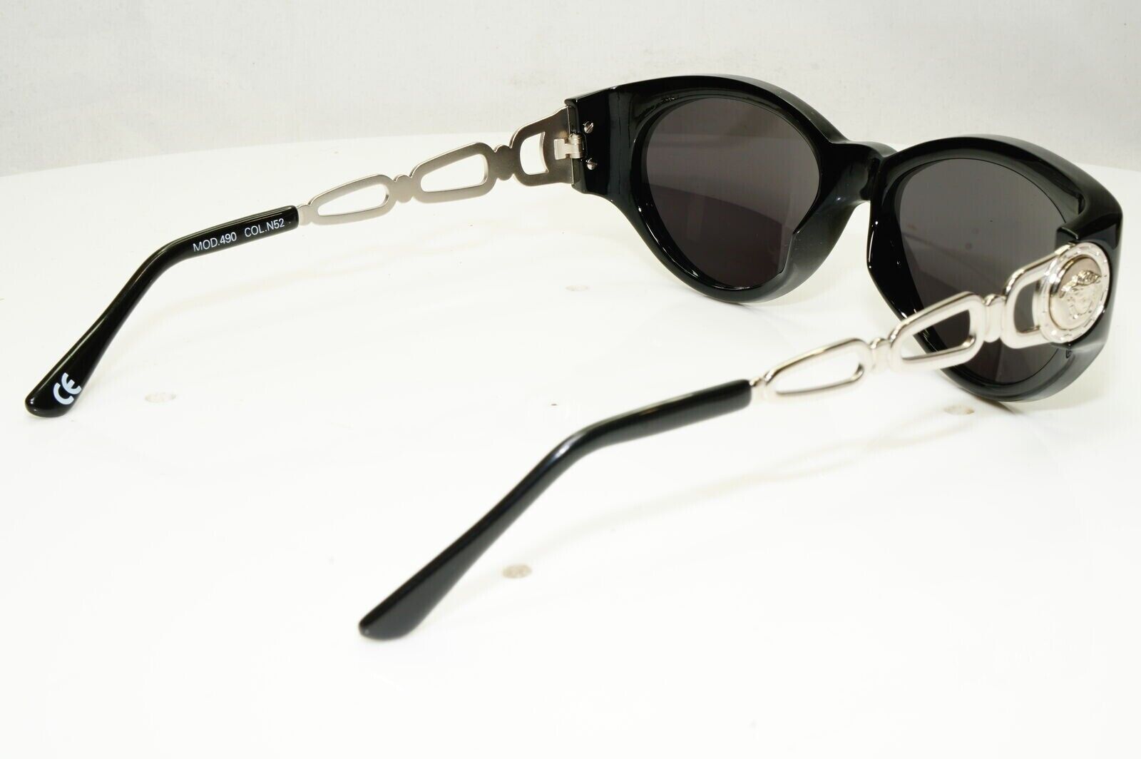 Gianni Versace Sunglasses 1996 Vintage Black Silver Medusa MOD 490 COL N52
