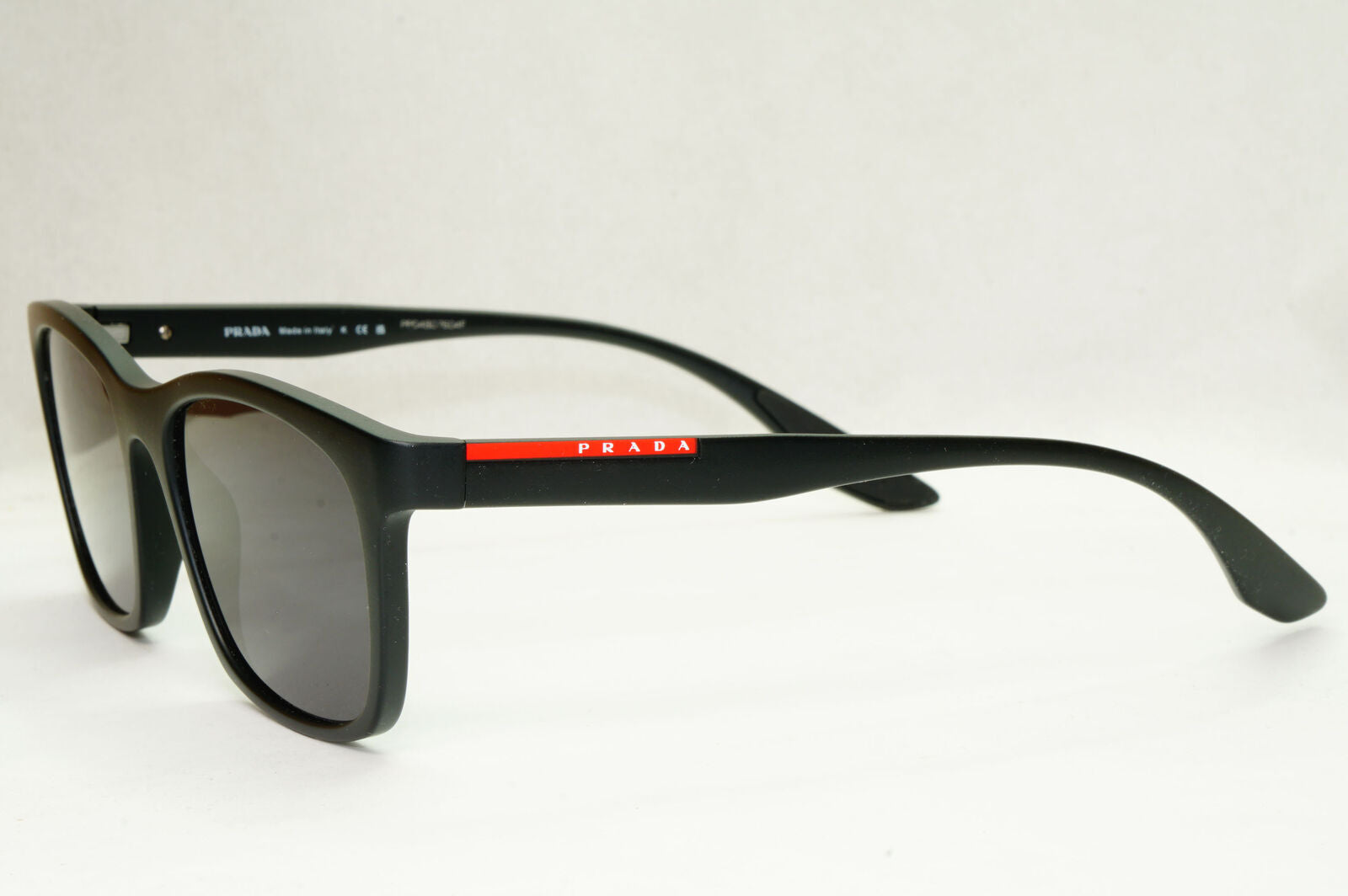 Prada Sunglasses Black Square Rubber Mens PS02NV VPS 02N DG0-1O1 55mm 290923