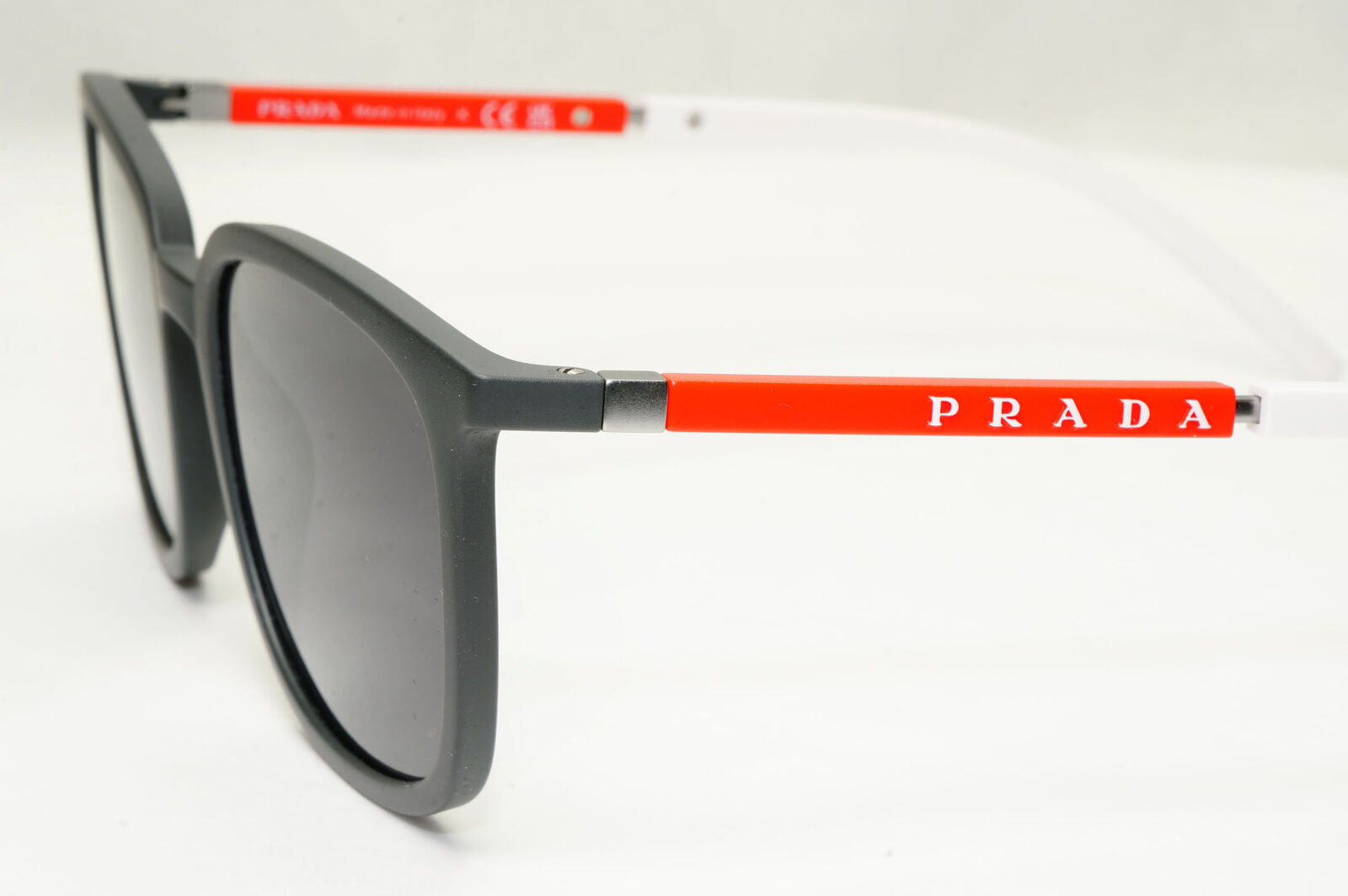 Prada Sunglasses Black Red White Square PS05NV VPS 05N UFK-1O1 54mm