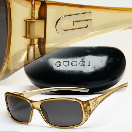 Gucci Sunglasses 2000 Vintage Black Honey Brown Transparent GG 2550/S LV6 310125